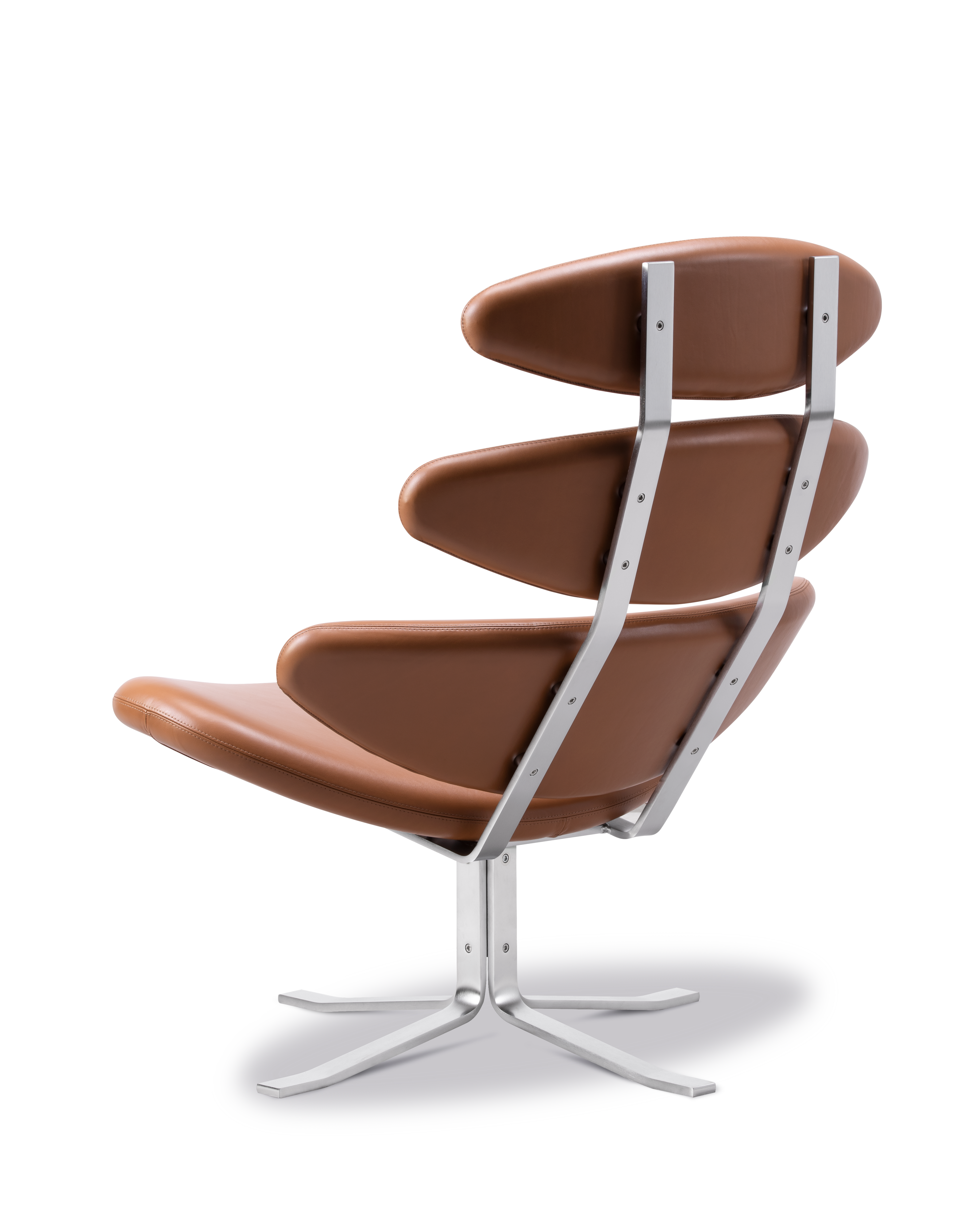 Corona Chair - Leather 91 Max / Brushed steel frame