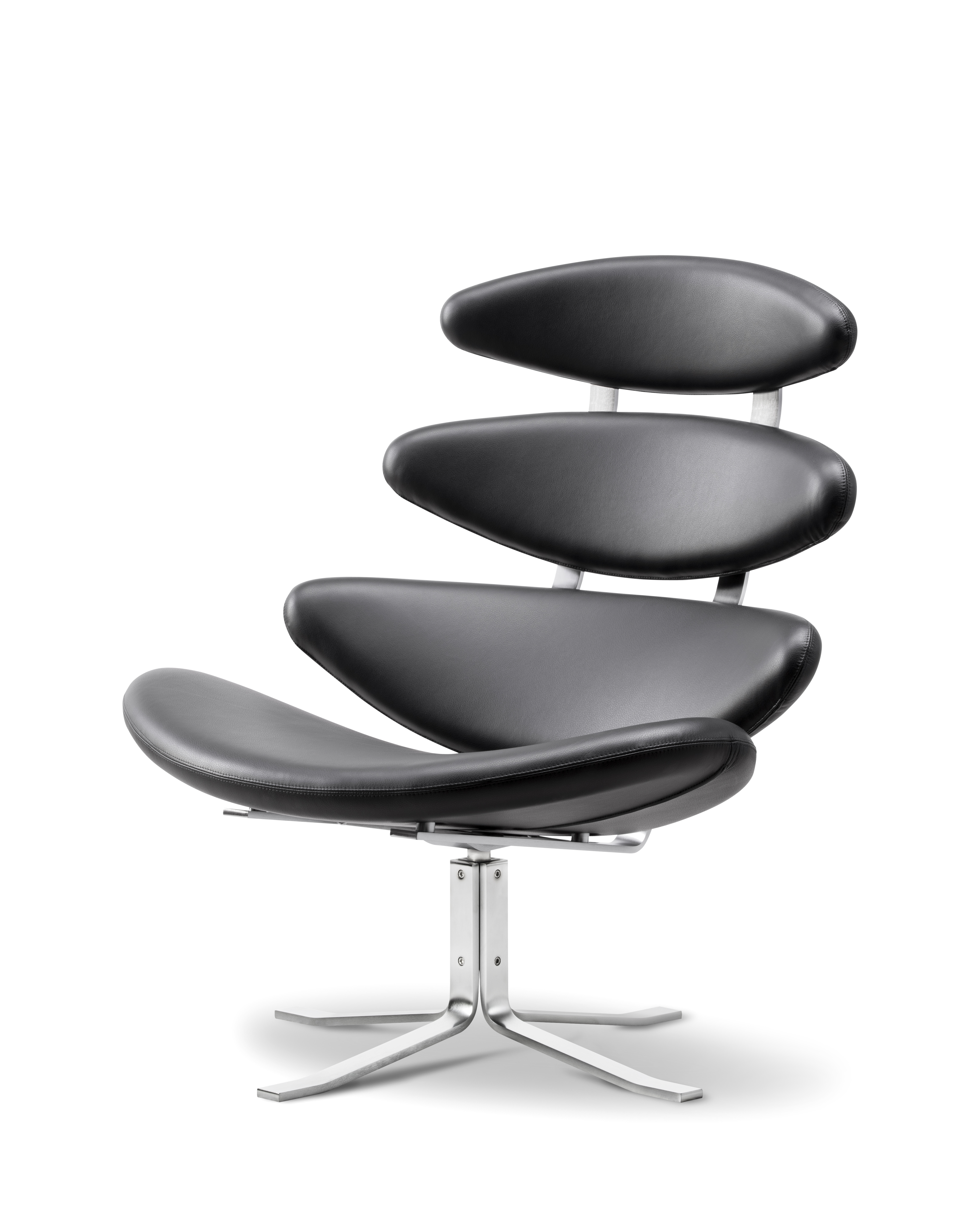 Corona Chair - Leather 301 Omni / Brushed steel frame