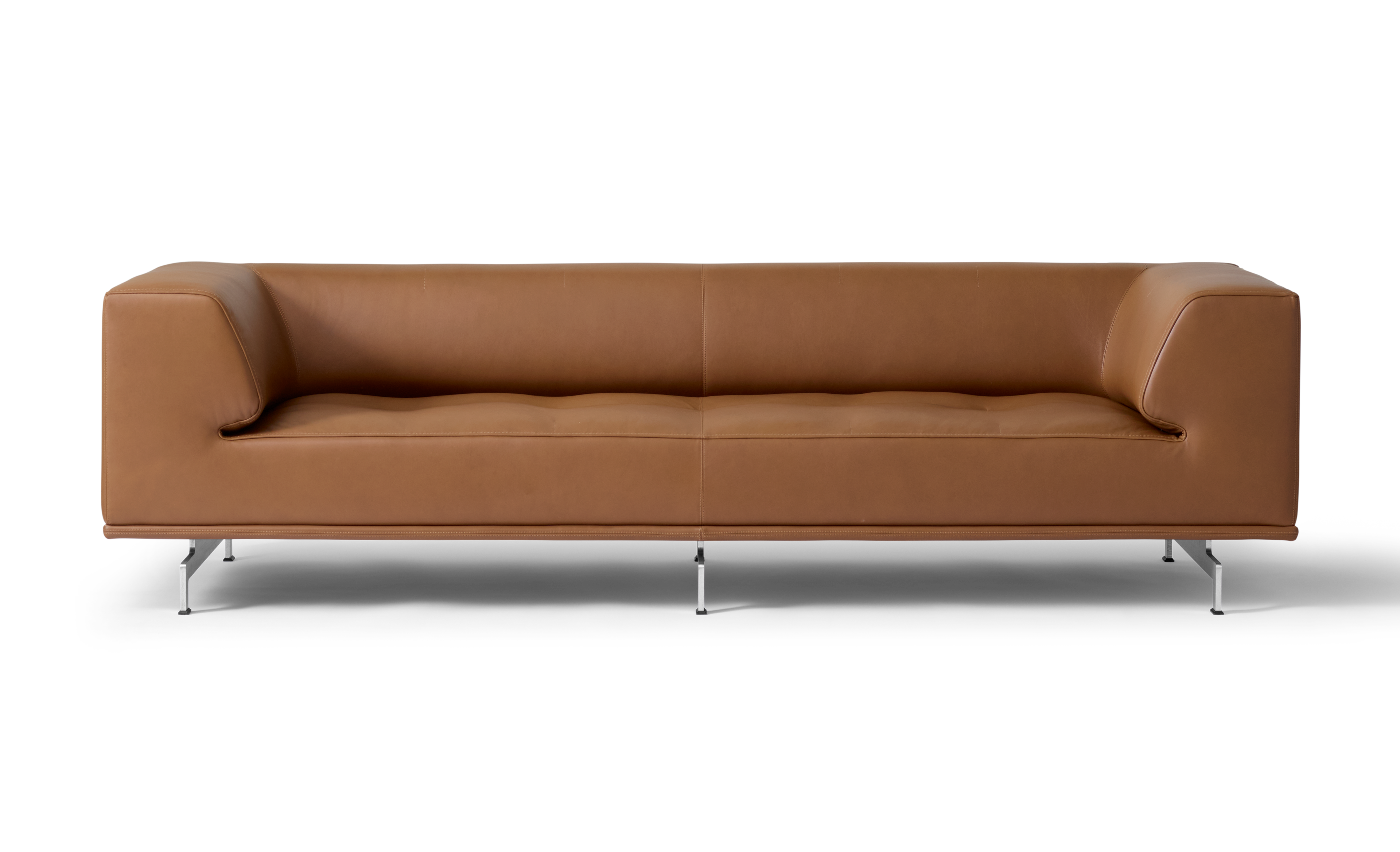 Delphi Sofa - Leather 91 Max / Brushed aluminium