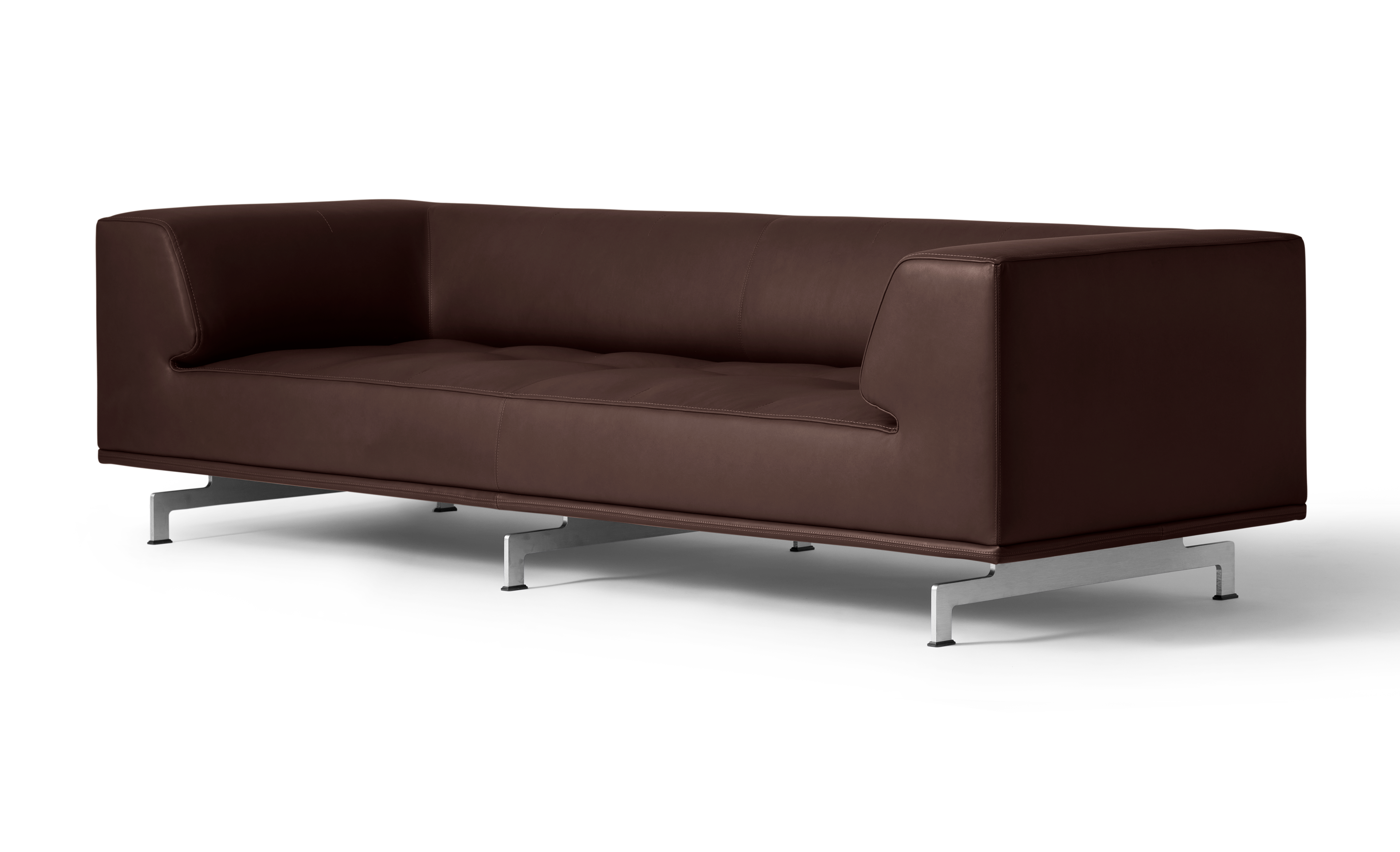 Delphi Sofa - Leather 96 Max / Brushed aluminium