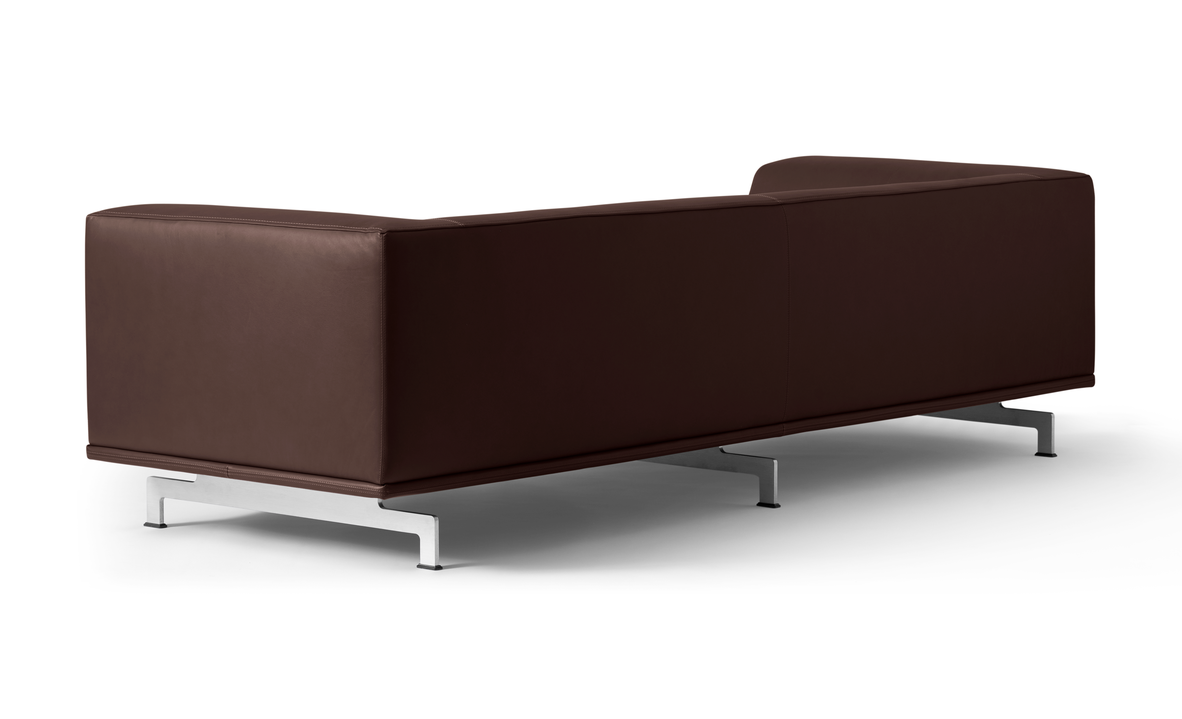 Delphi Sofa - Leather 96 Max / Brushed aluminium