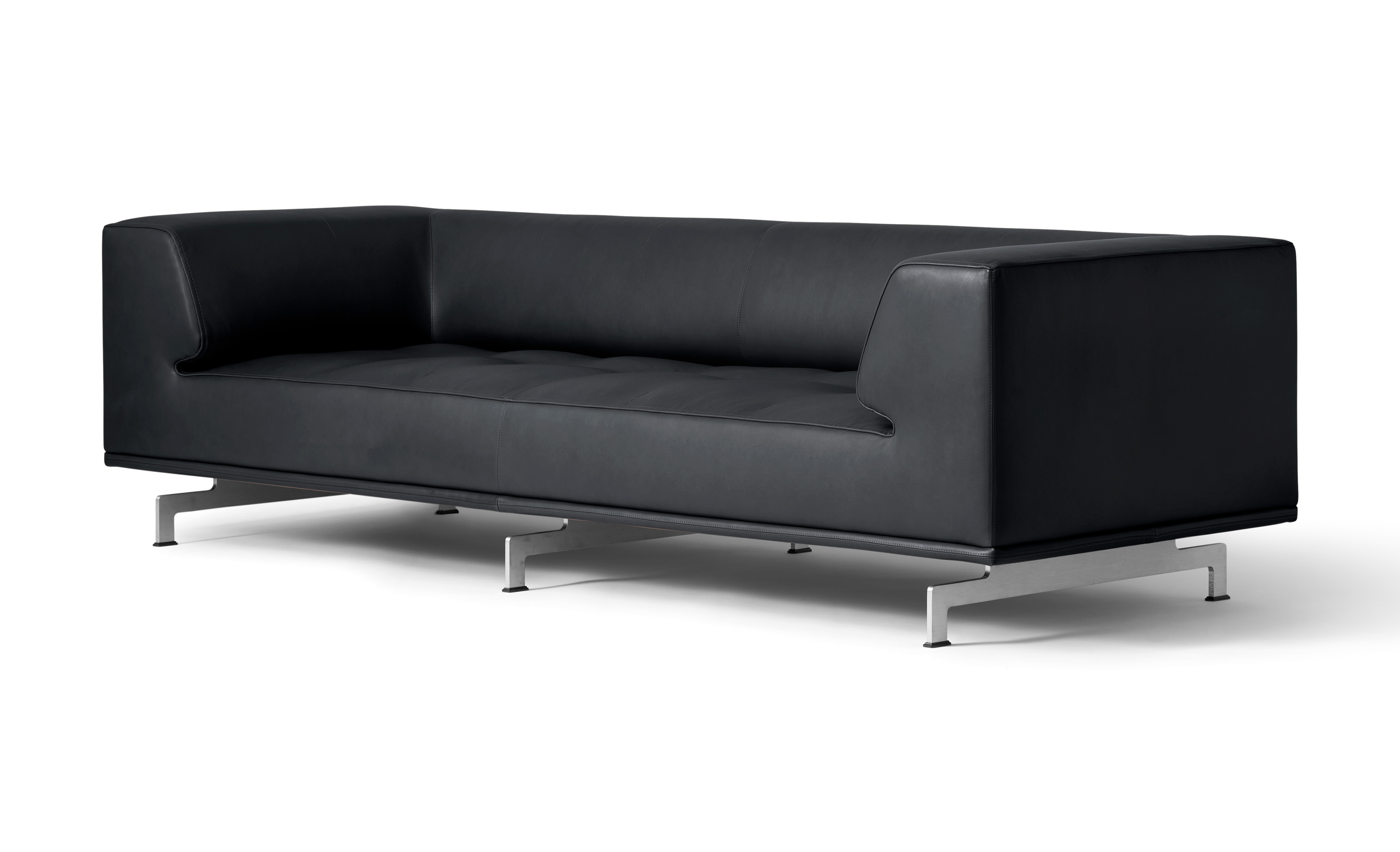 Delphi Sofa - Leather 98 Max / Brushed aluminium