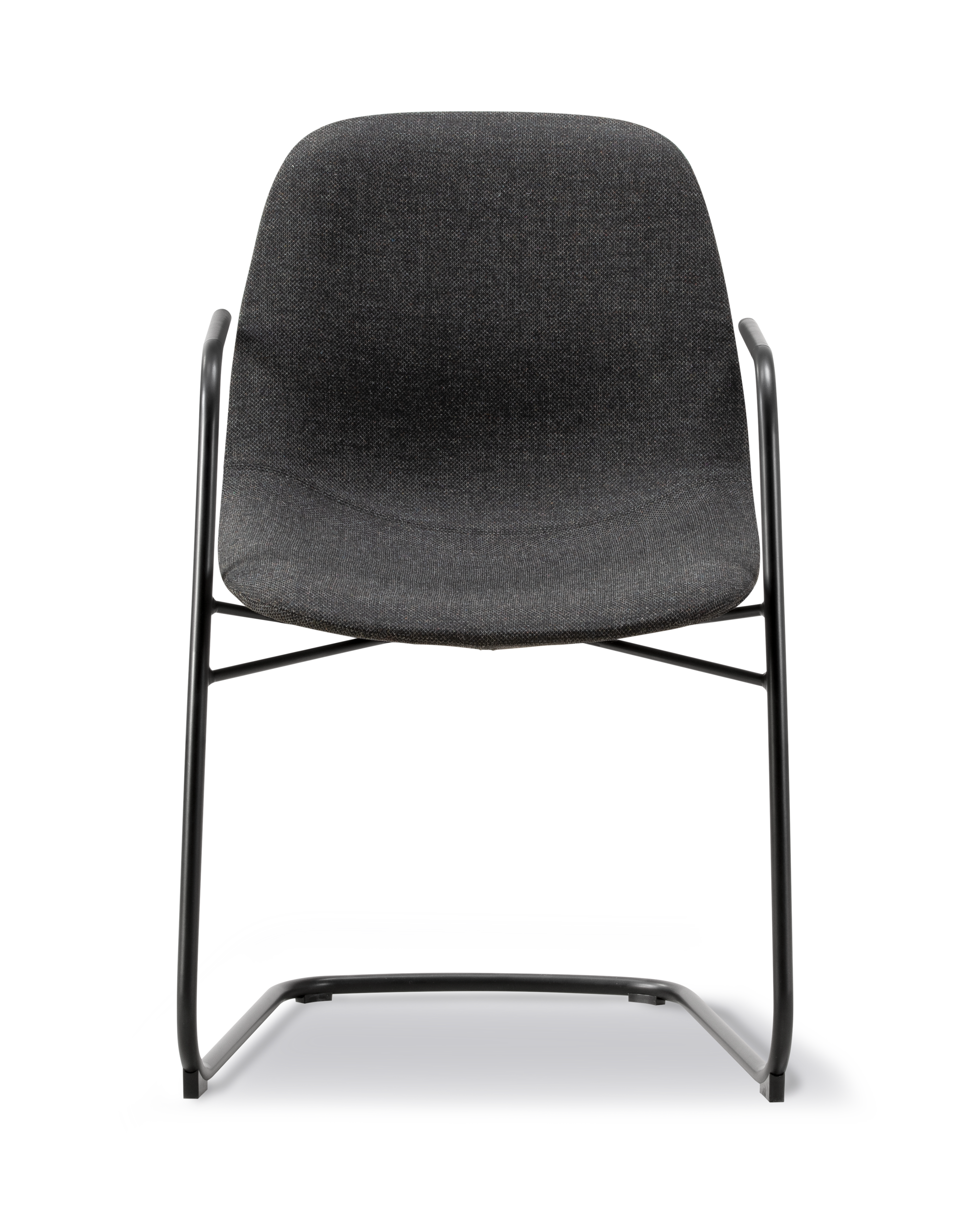Eyes Cantilever Chair - Re-Wool 198 / Leather 98 Max Piping / Black steel