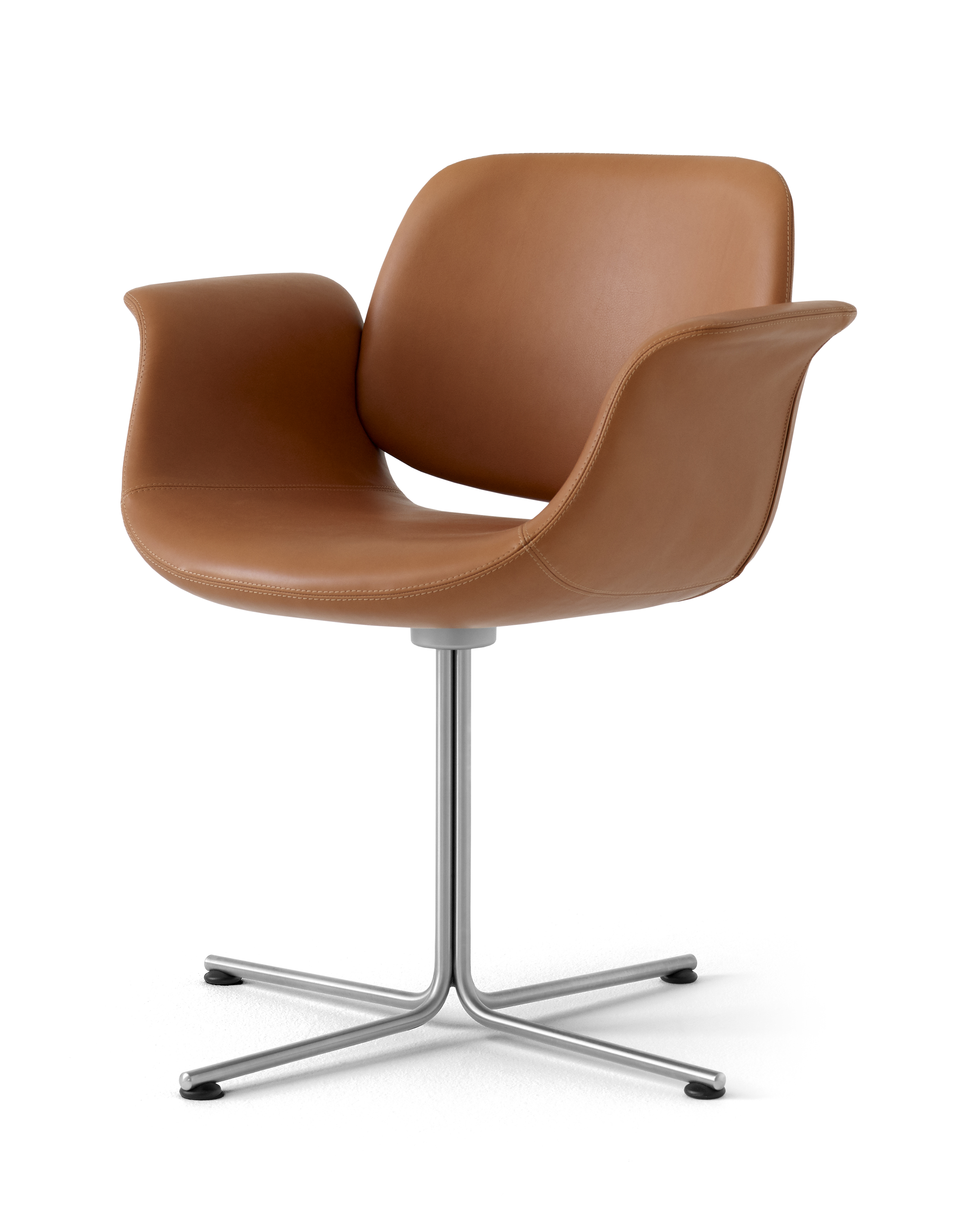 Flamingo Chair - Læder 95 Max / Børstet krom