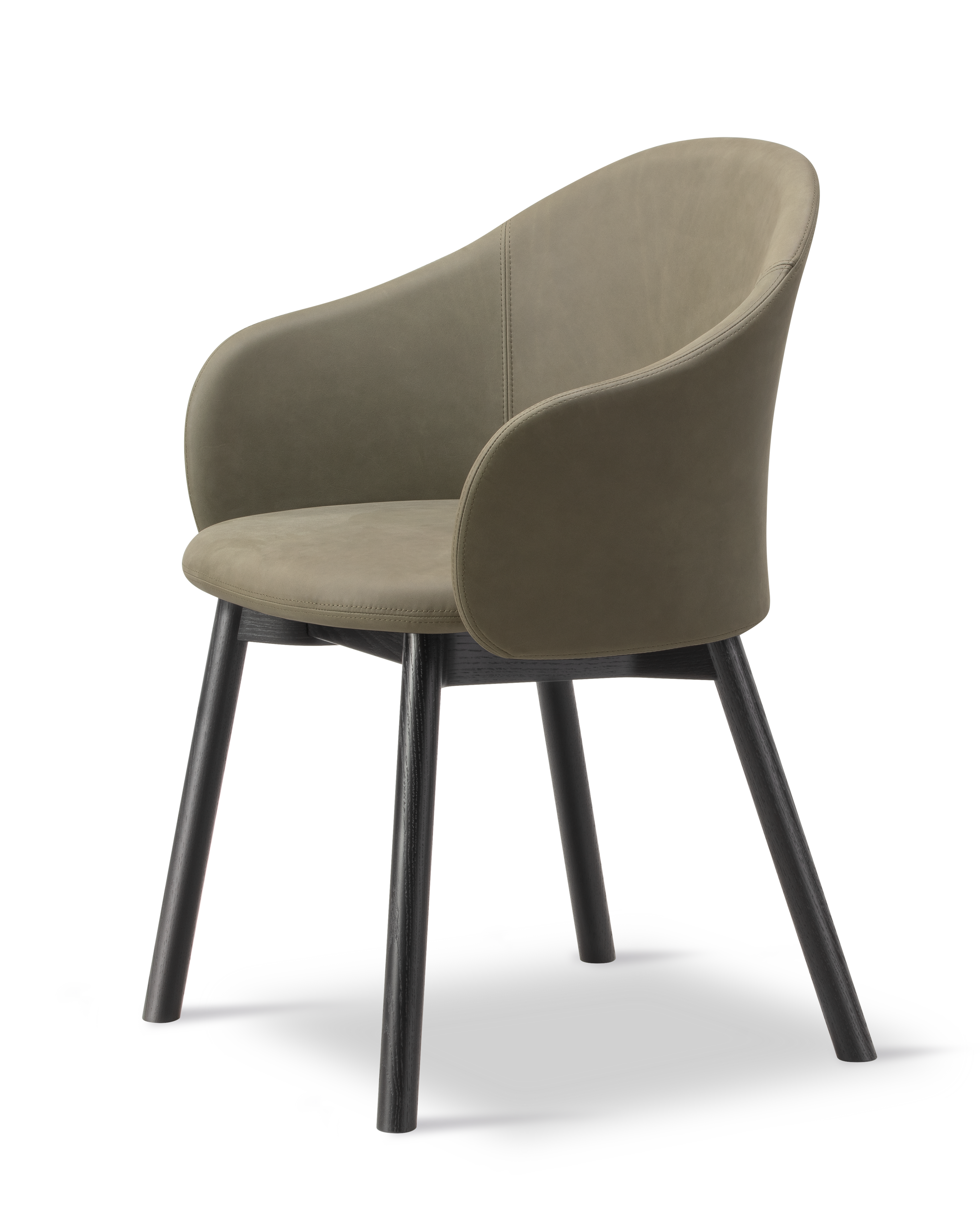 Gomo Armchair - Terra leather Jade 20368 / Black Laquered