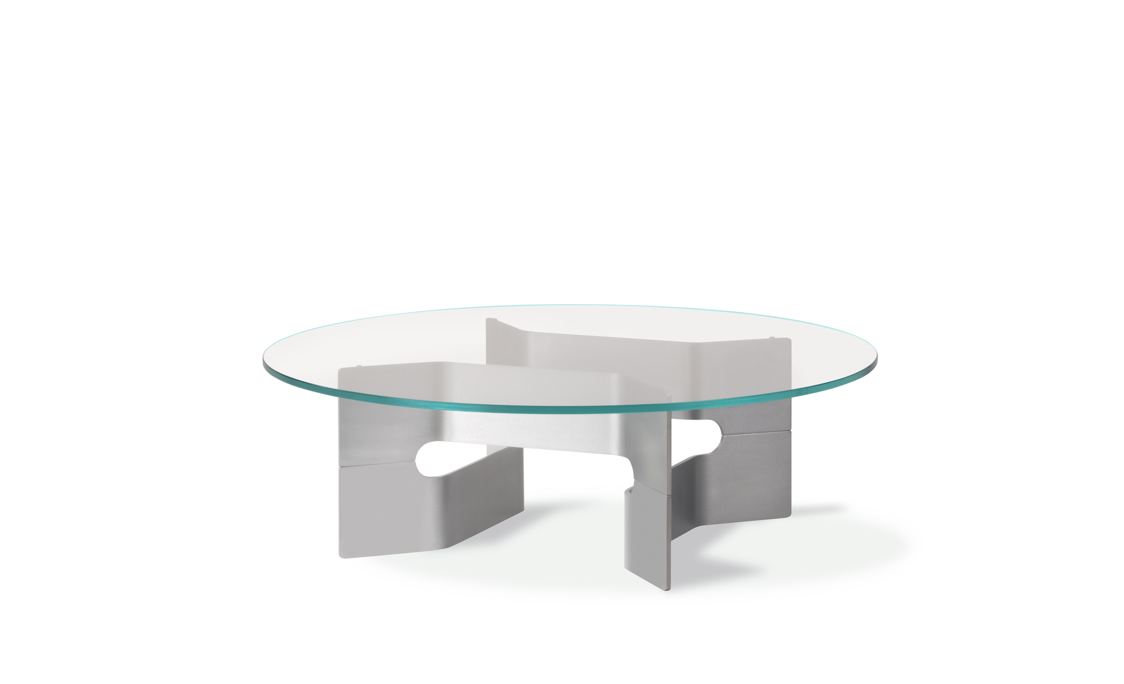 JG Coffee Table - Glass / Brushed Aluminium