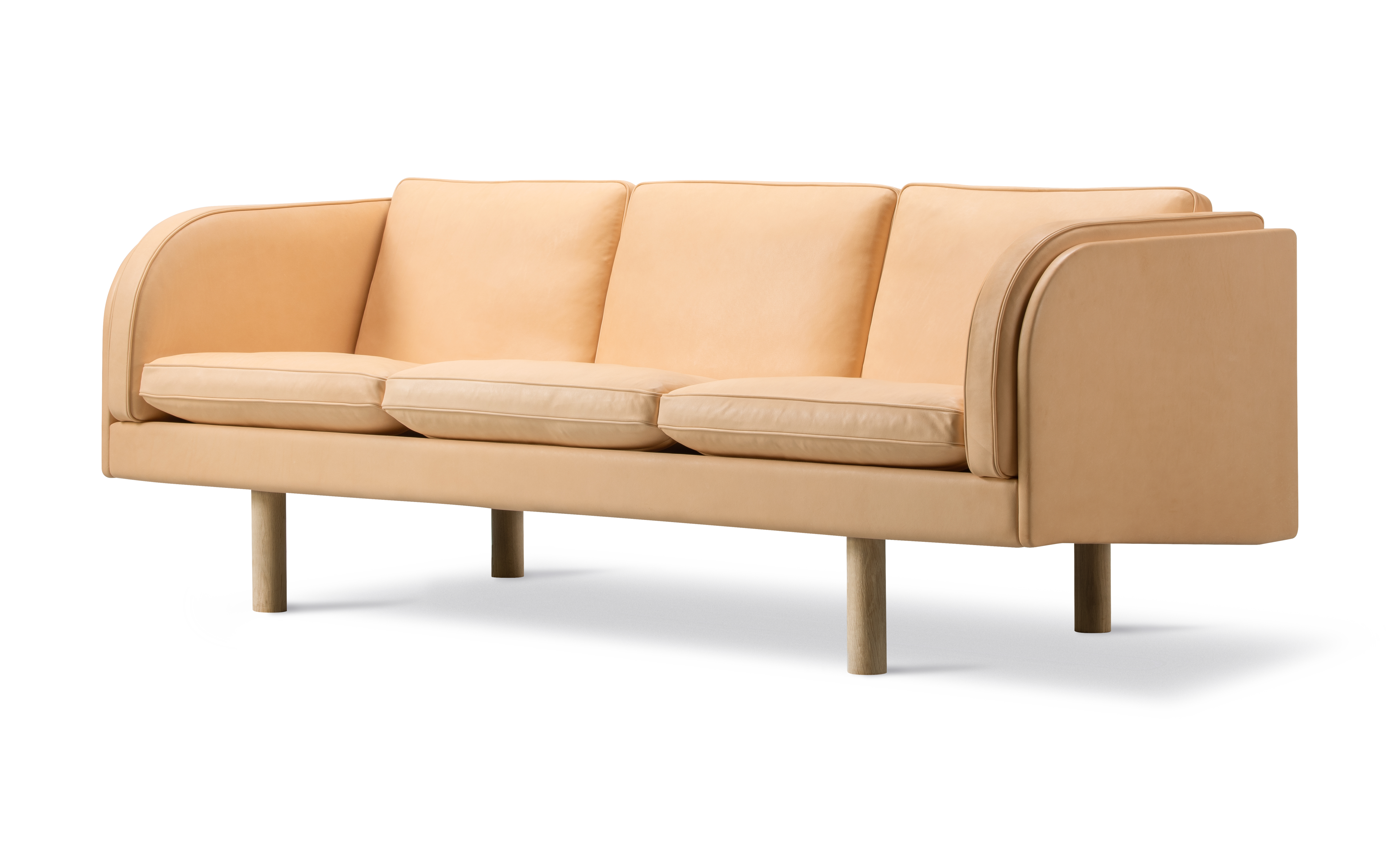 JG Sofa 3 seater - Leather 90 Vegeta / Oak light oil