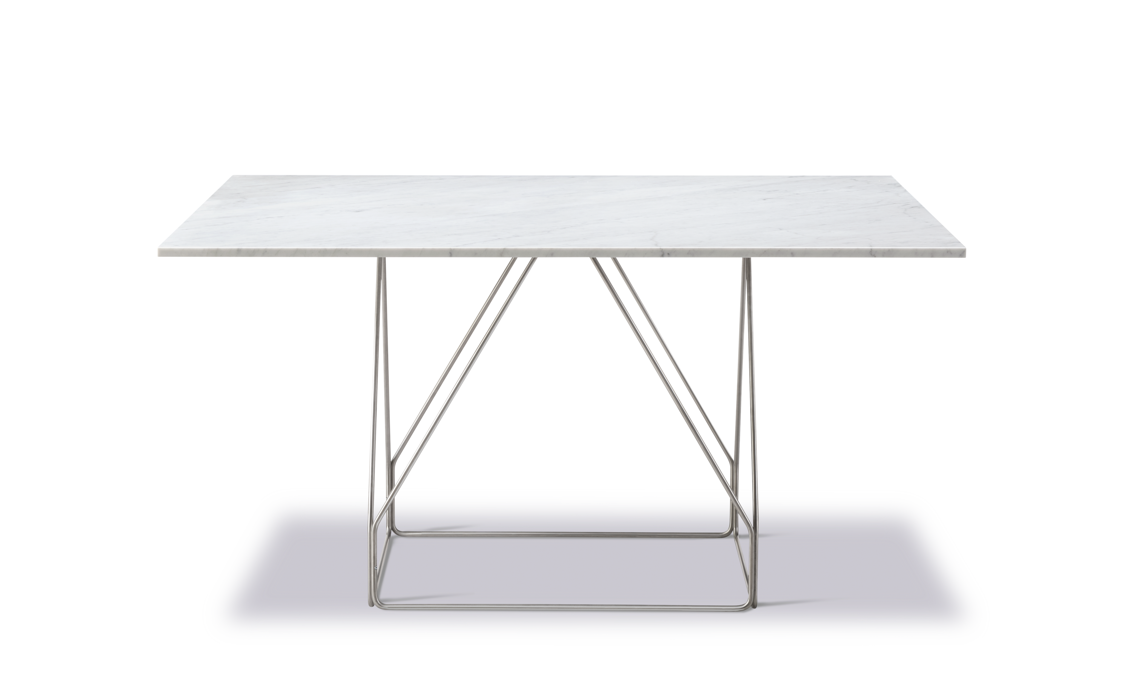 JG Table - White Carrara / Børstet stål