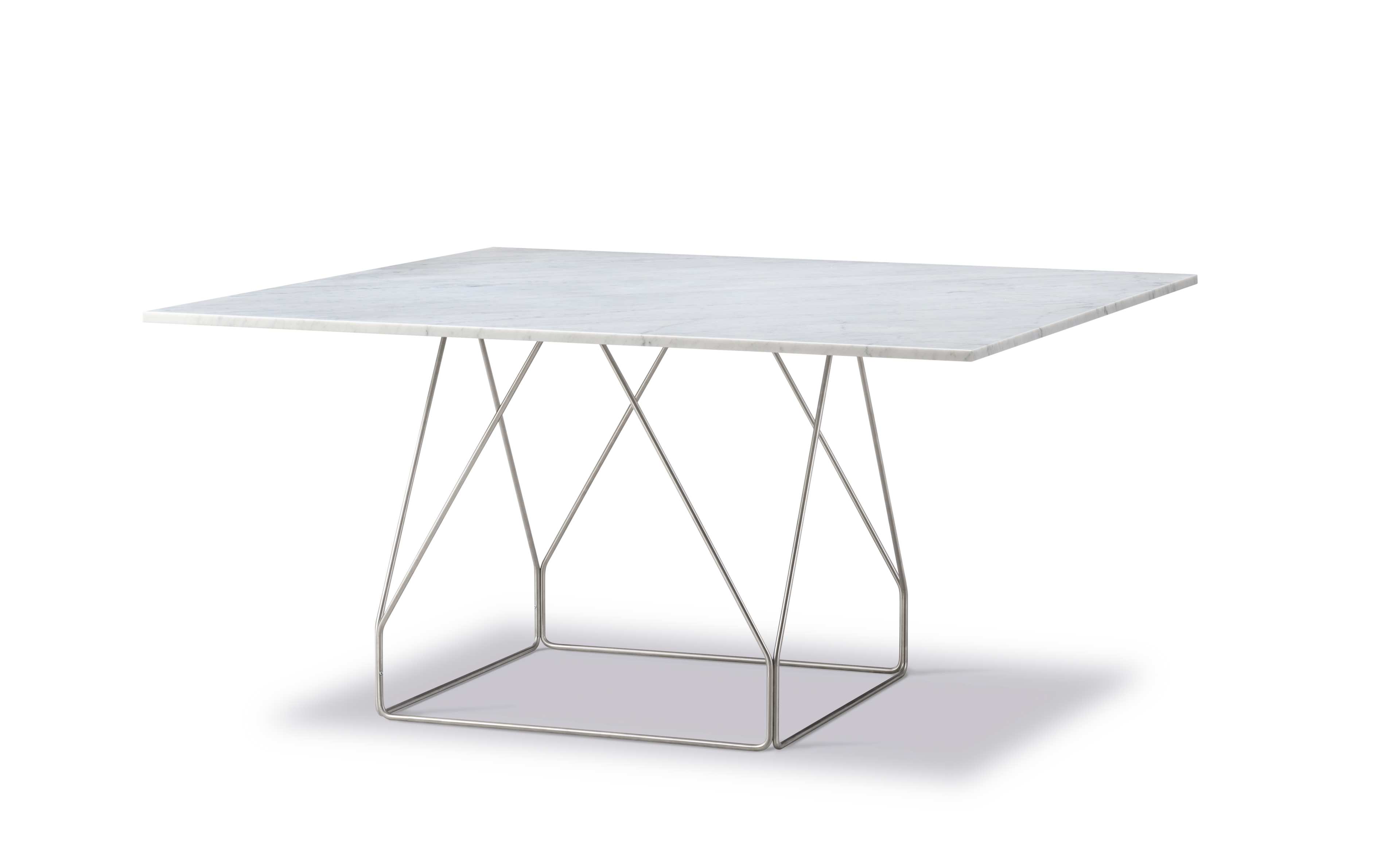 JG Table - White Carrara / Børstet stål