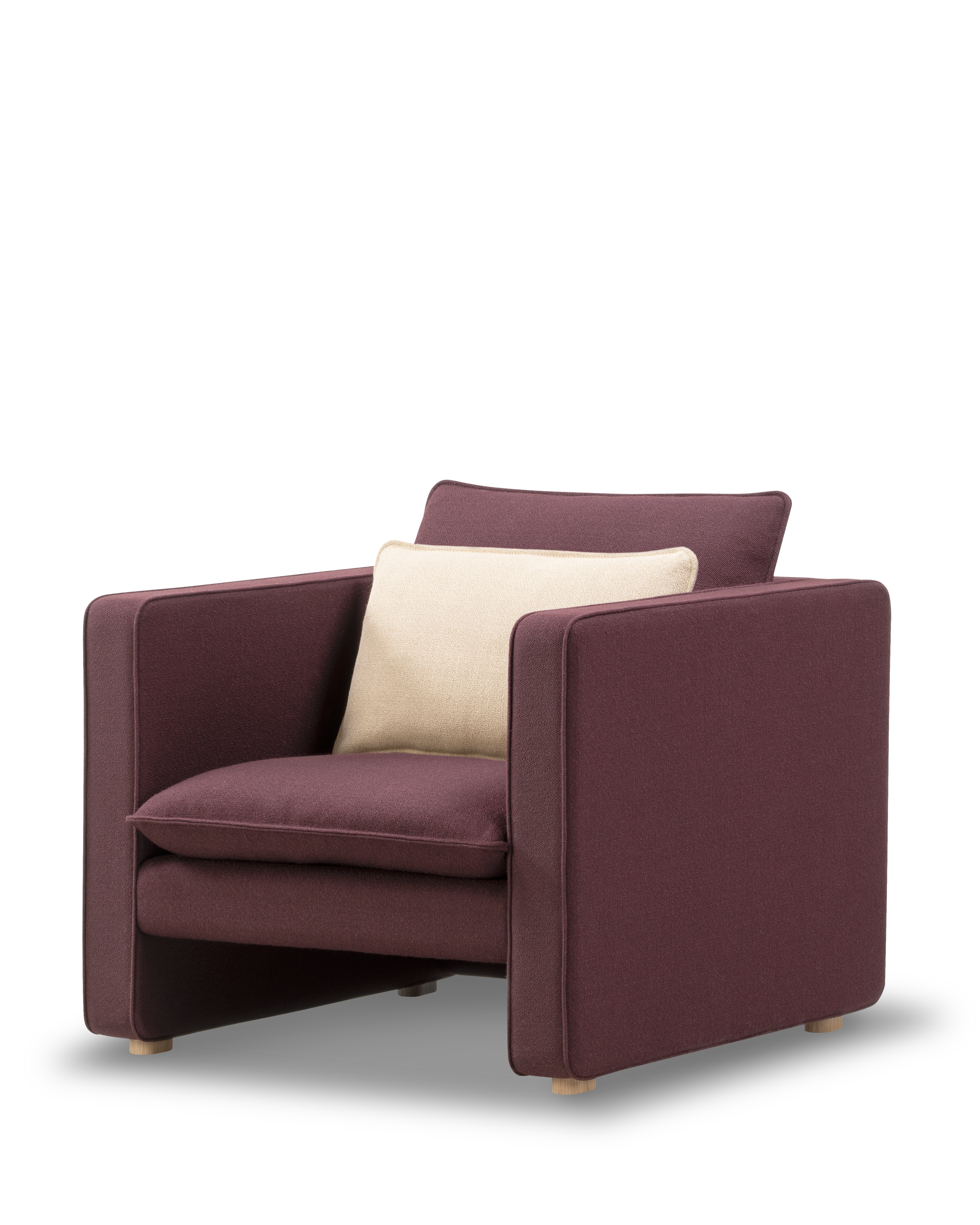 Jota Lounge Chair - Vidar 693 / Oak Light Oil (with decorative cushion in Vidar 323)