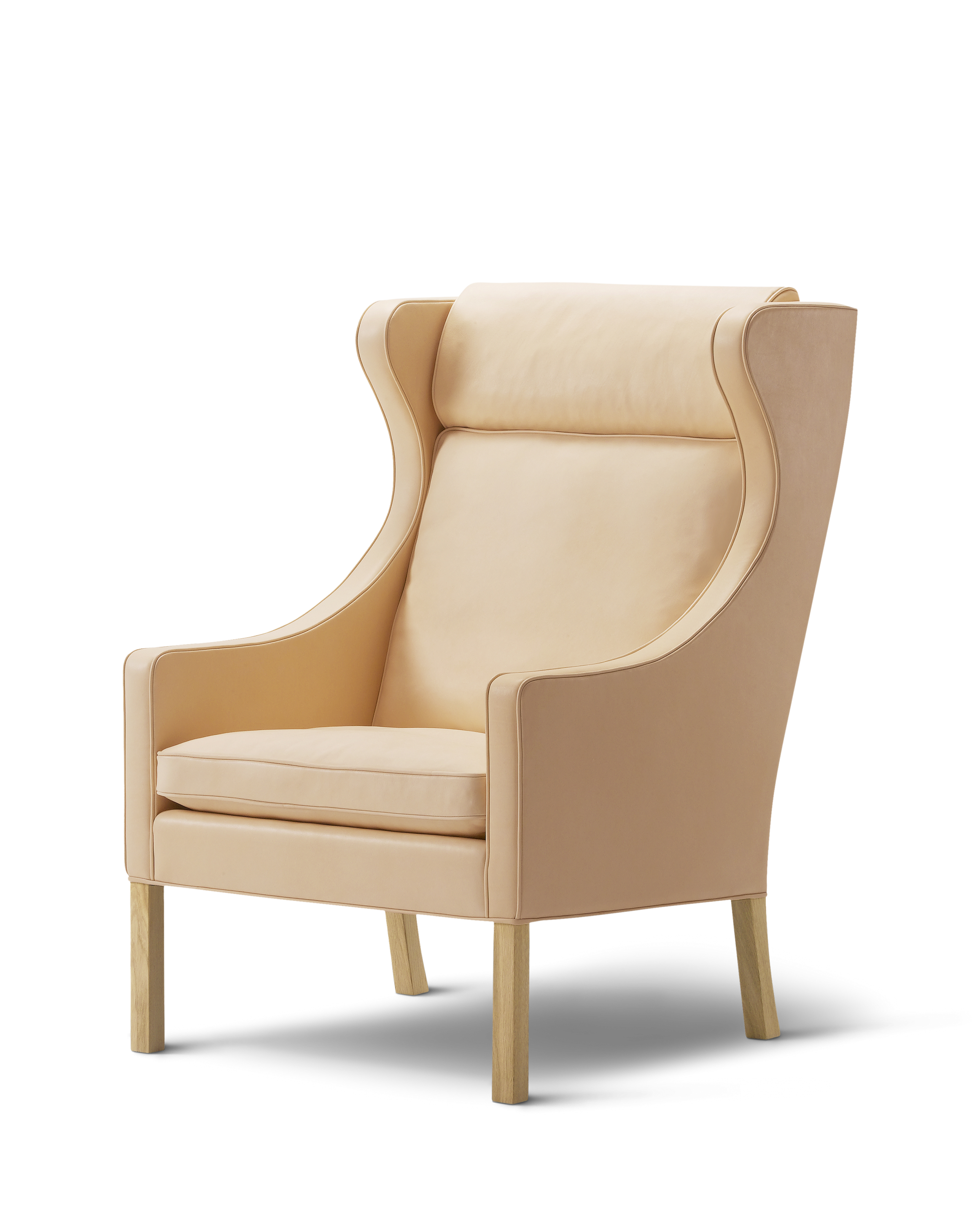 Mogensen 2204 Wing Chair - Leather 90 Vegeta / Oak soap