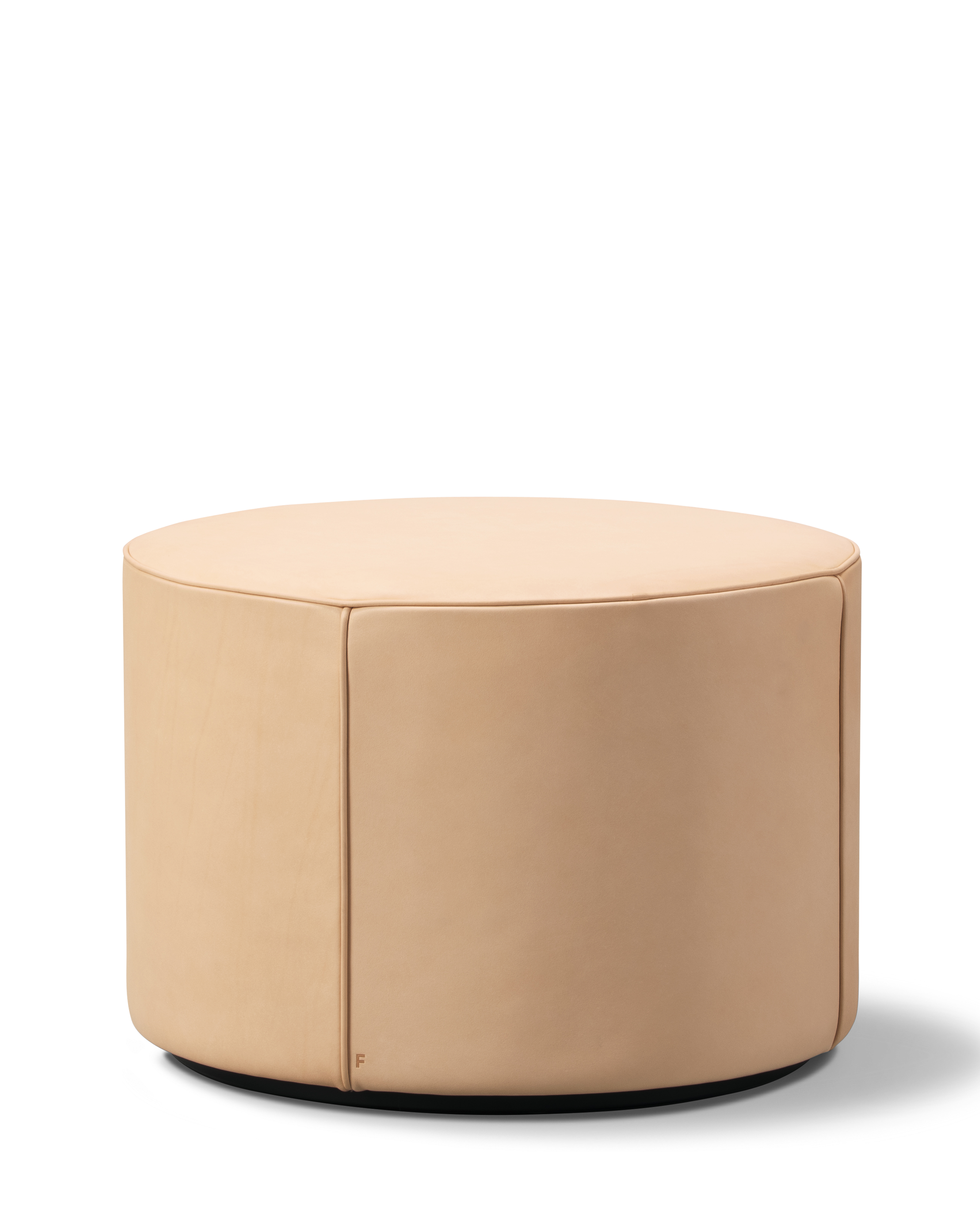 Mono Pouf - Leather 90 Natural, Vegeta