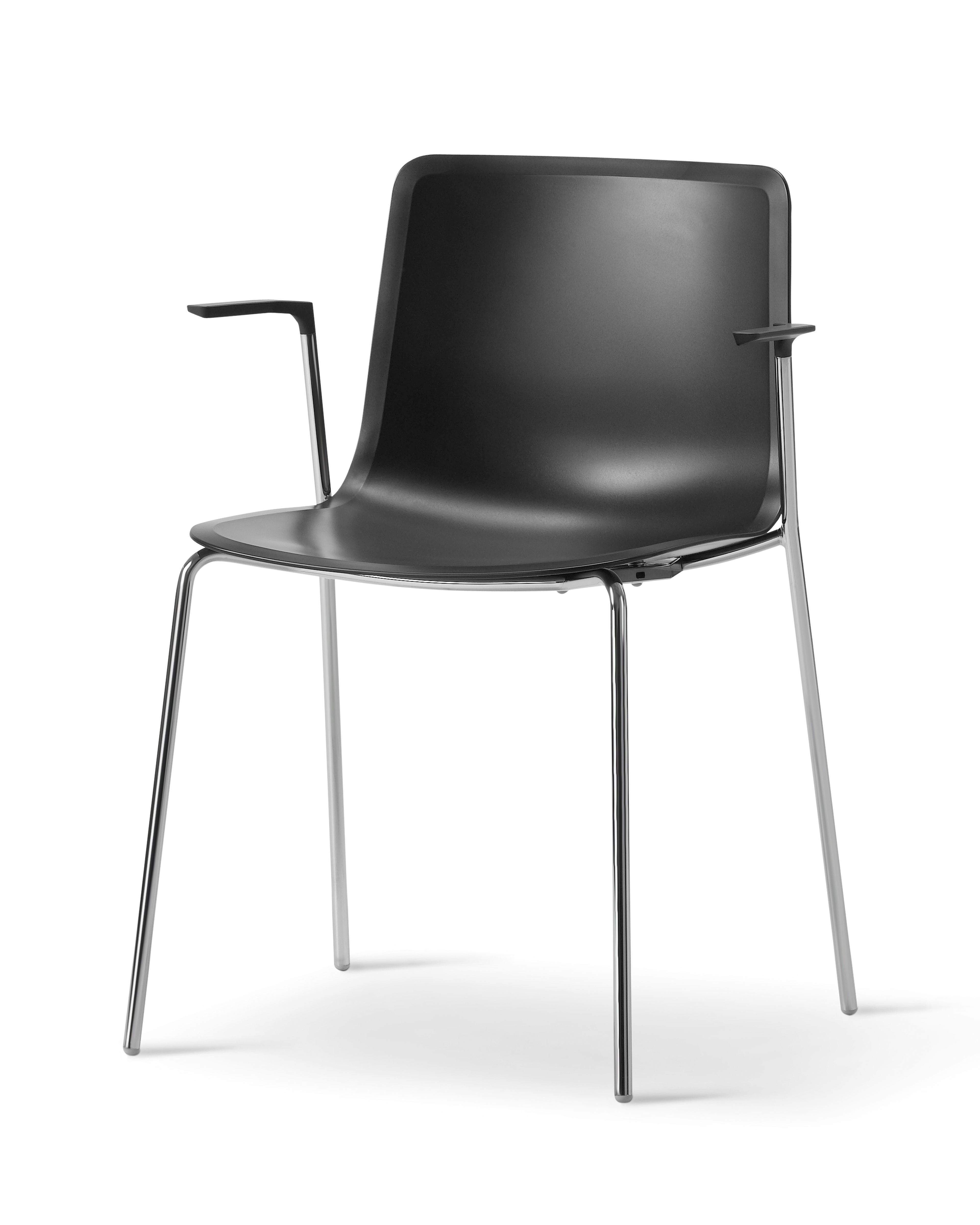 Pato 4 Leg Armchair - Black / Chrome frame