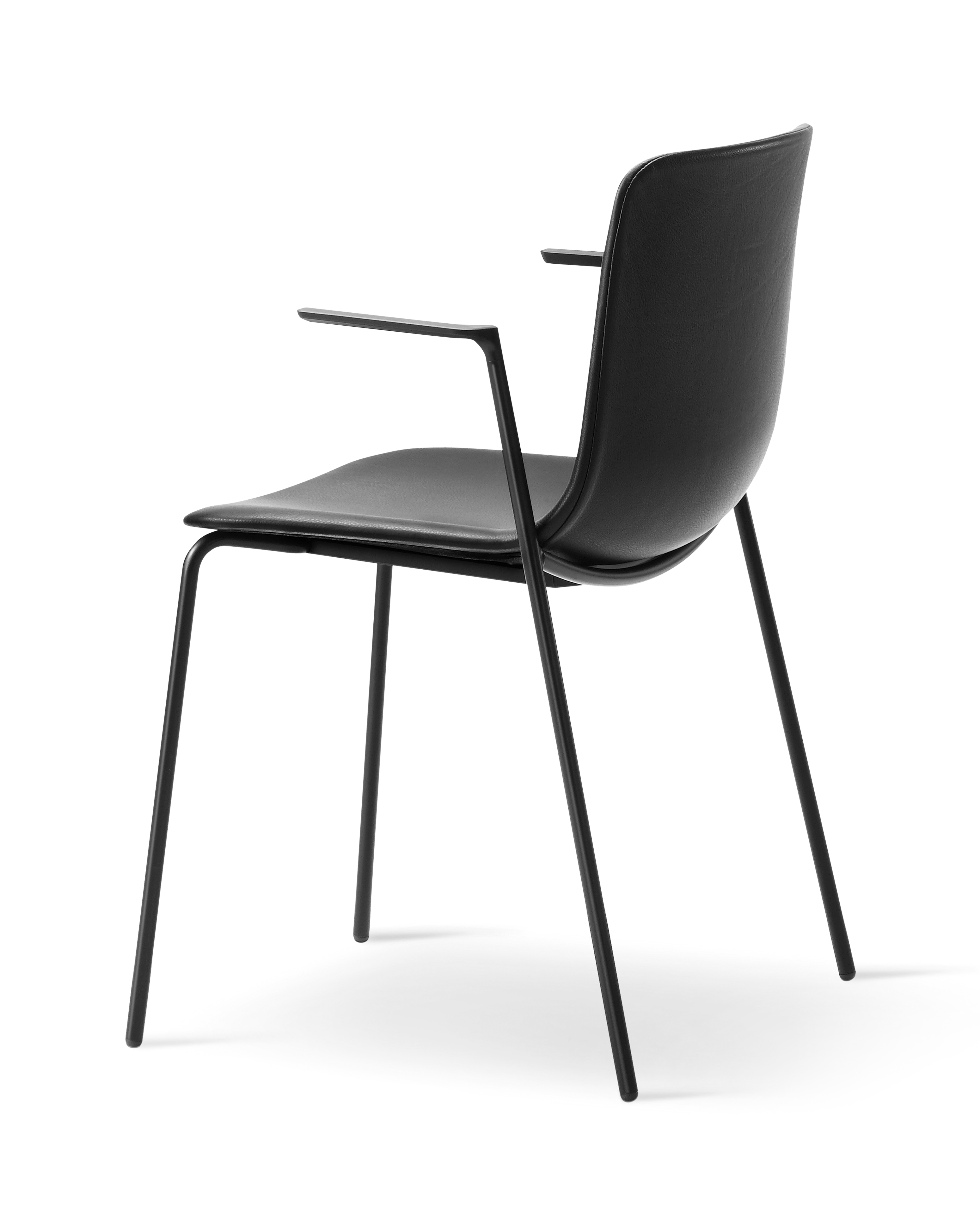 Pato 4 Leg Armchair - Læder 88 Primo / Sort stel