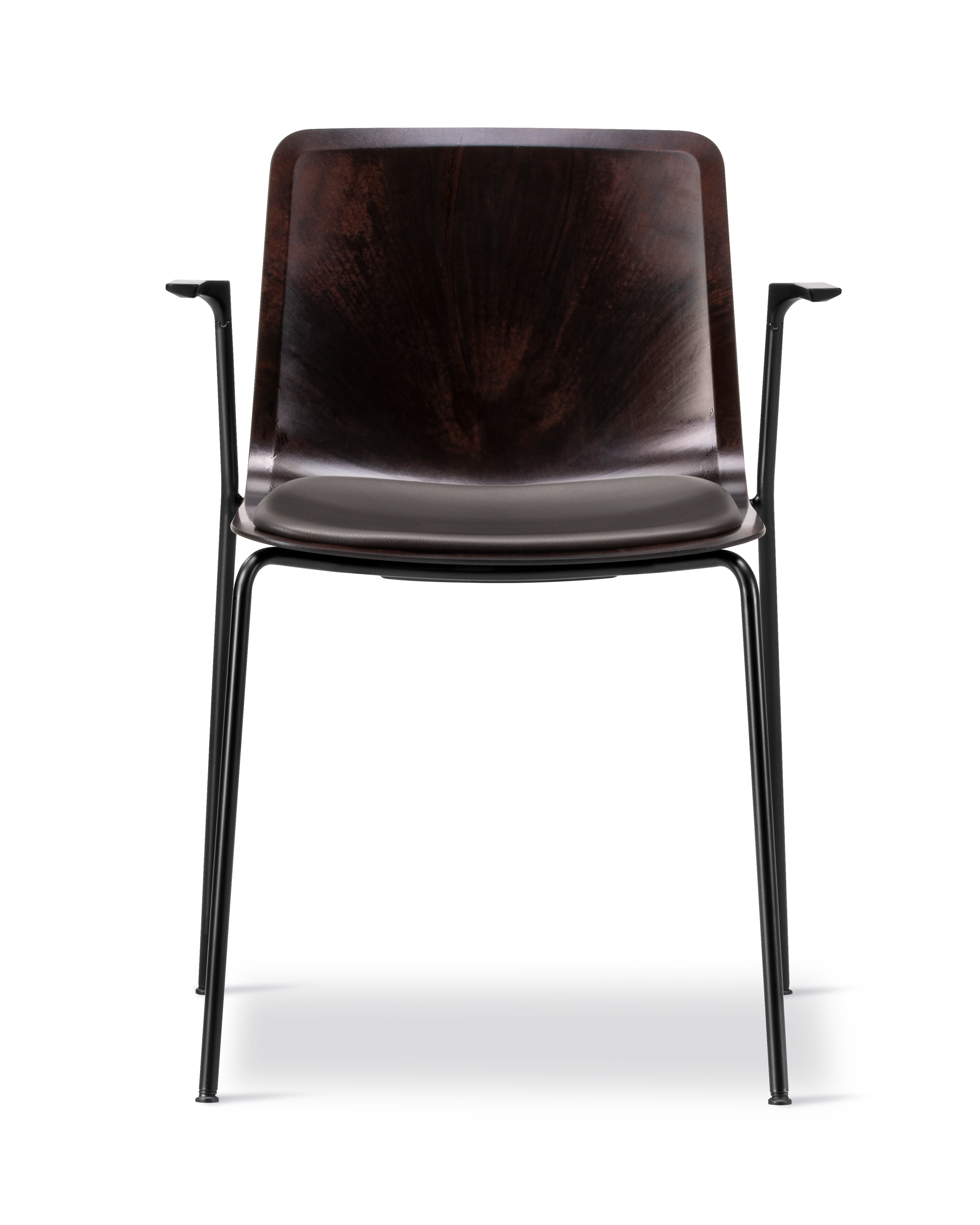 Pato Paper 4 Leg Armchair - Papershell / Leather Primo 86-1 dark brown / Black