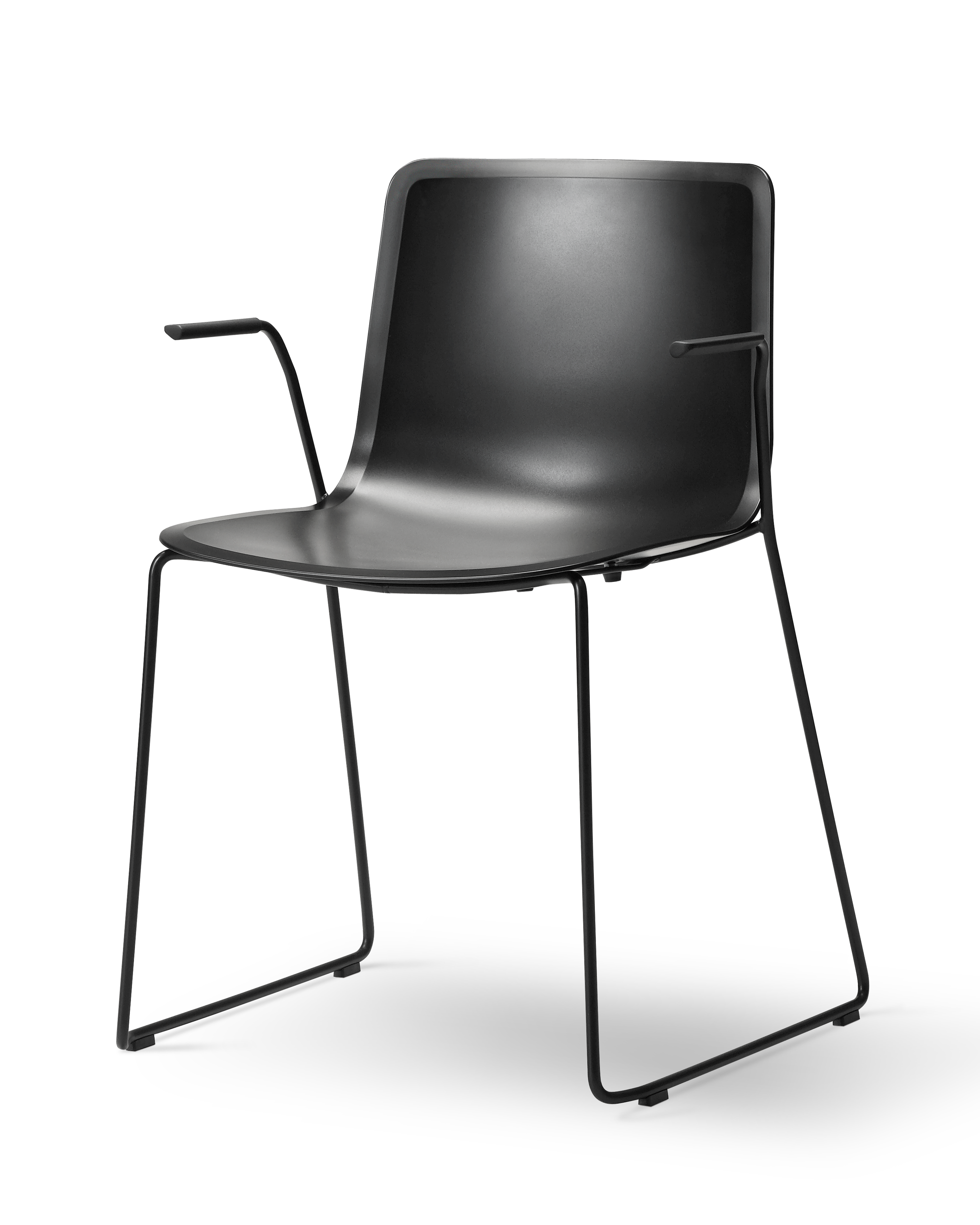 Pato Sledge Armchair - Black / Black frame