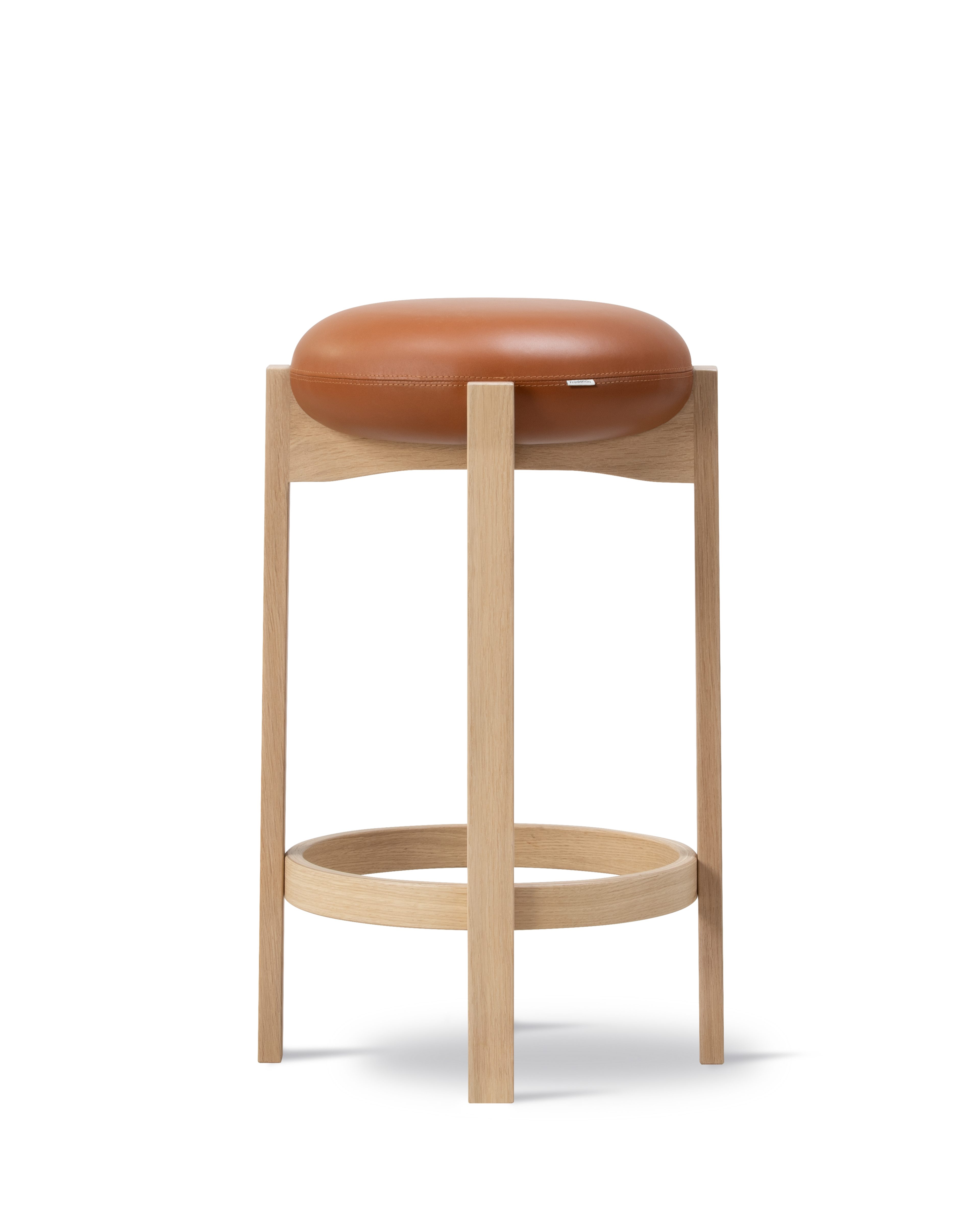 Pioneer Stool - Max 95 Cognac / Oak Lacquered (Height 67 cm)