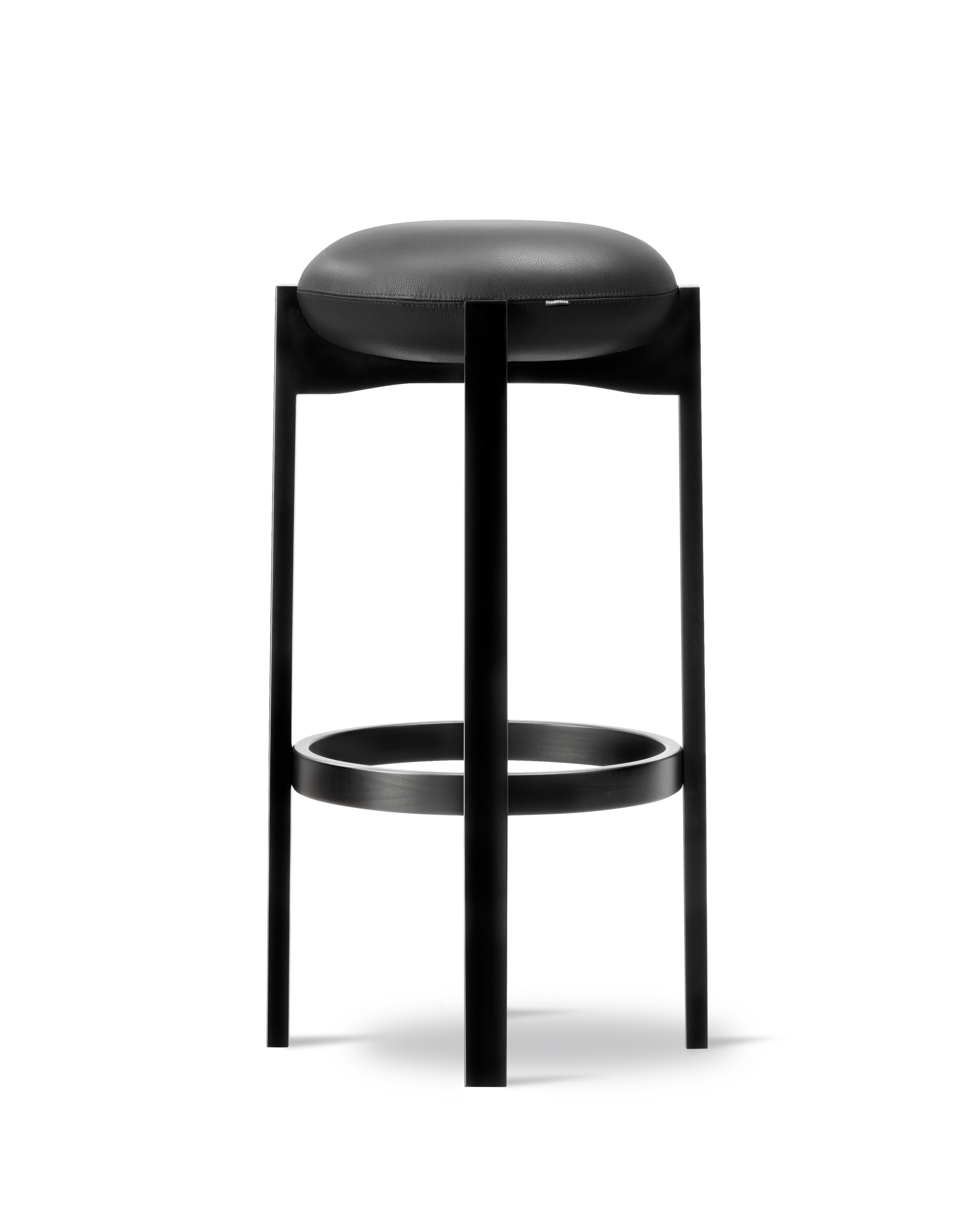 Pioneer Stool - Primo 88 Black / Black Lacquered Beech (Height 77 cm)