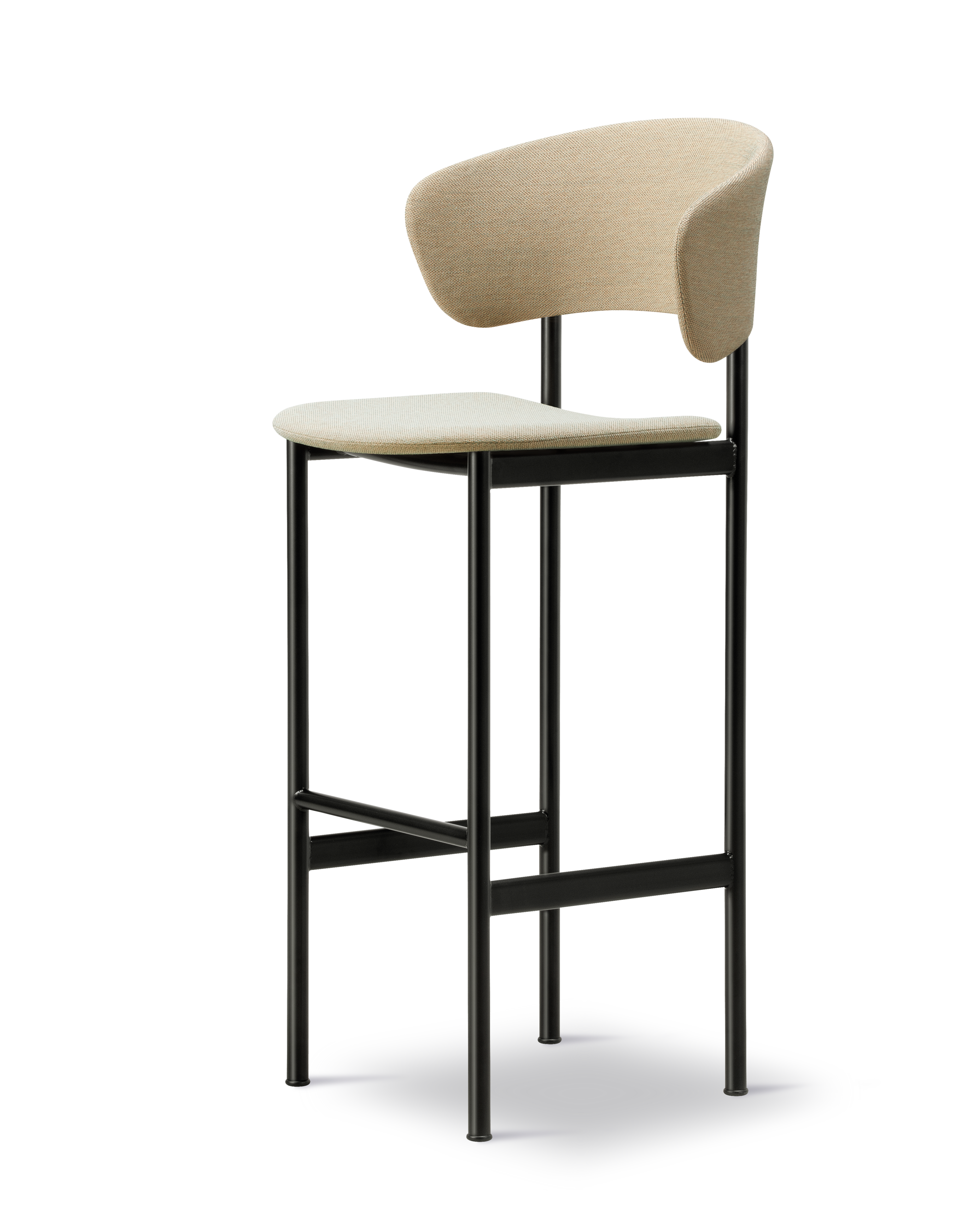 Plan Arm Barstool - Steelcut Quartet 924 / Black Steel Frame