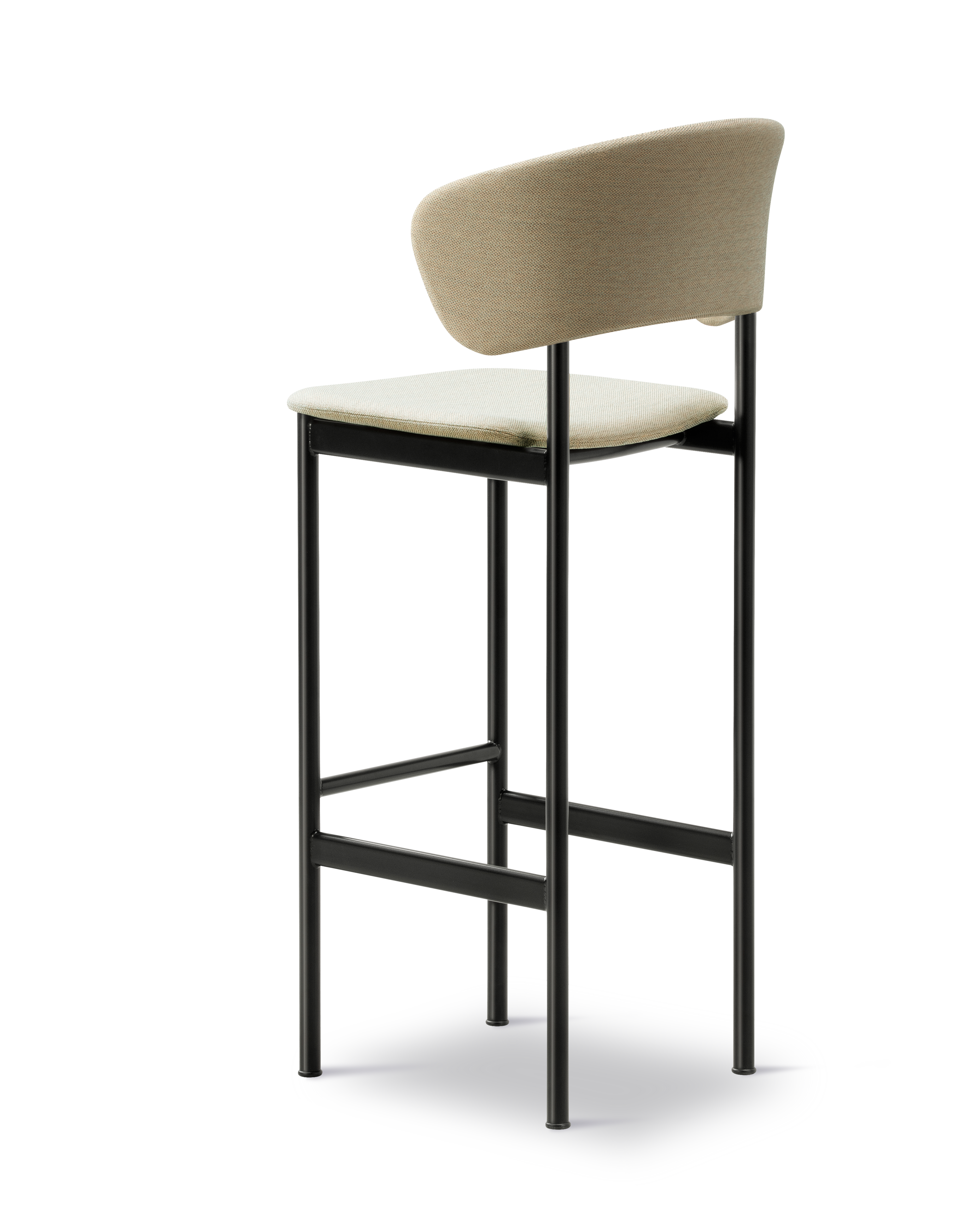 Plan Arm Barstool - Steelcut Quartet 924 / Black Steel Frame