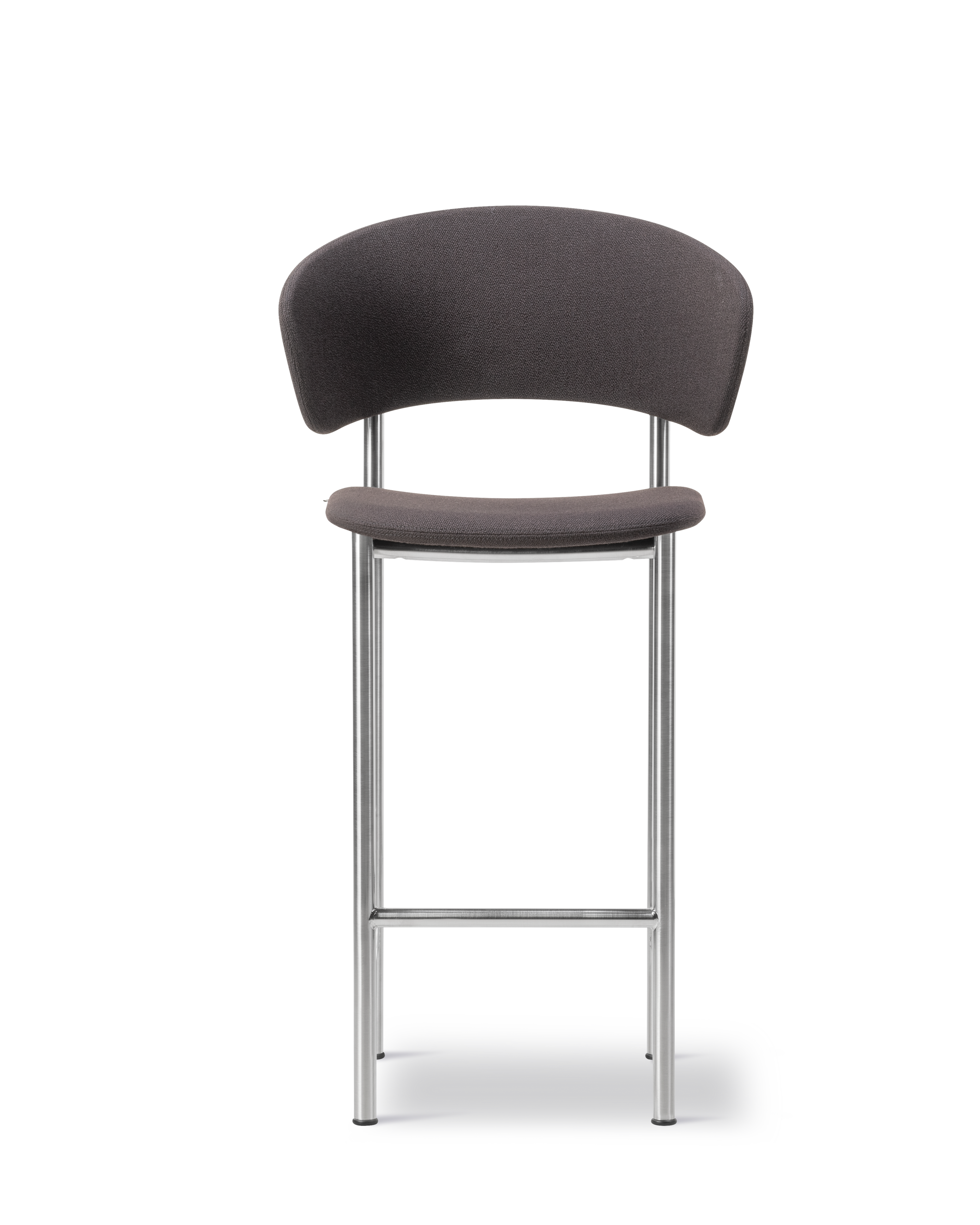 Plan Arm Barstool - Vidar 386 / Brushed Chrome Steel Base (SH: 68 cm)