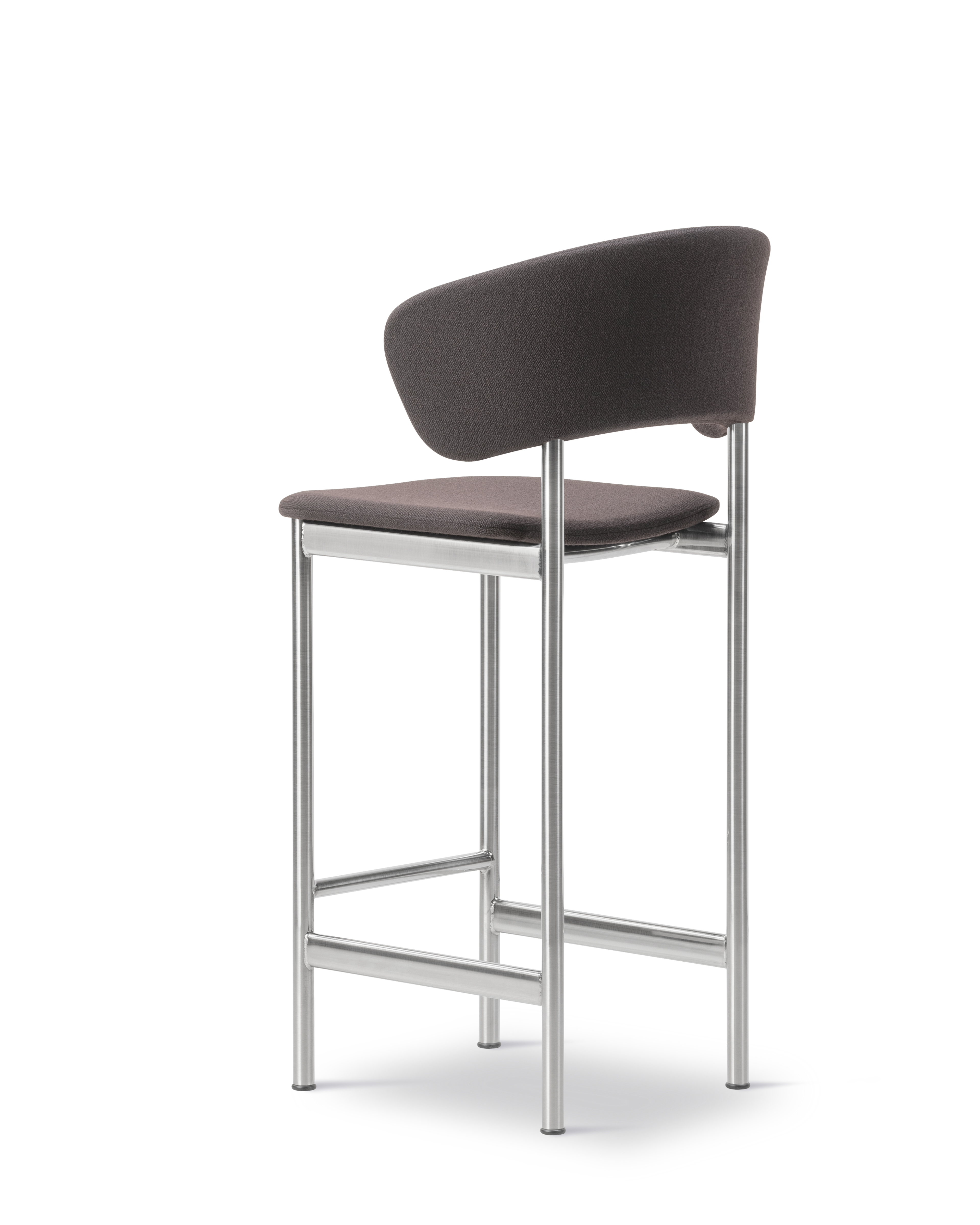 Plan Arm Barstool - Vidar 386 / Brushed Chrome Steel Base (SH: 68 cm)