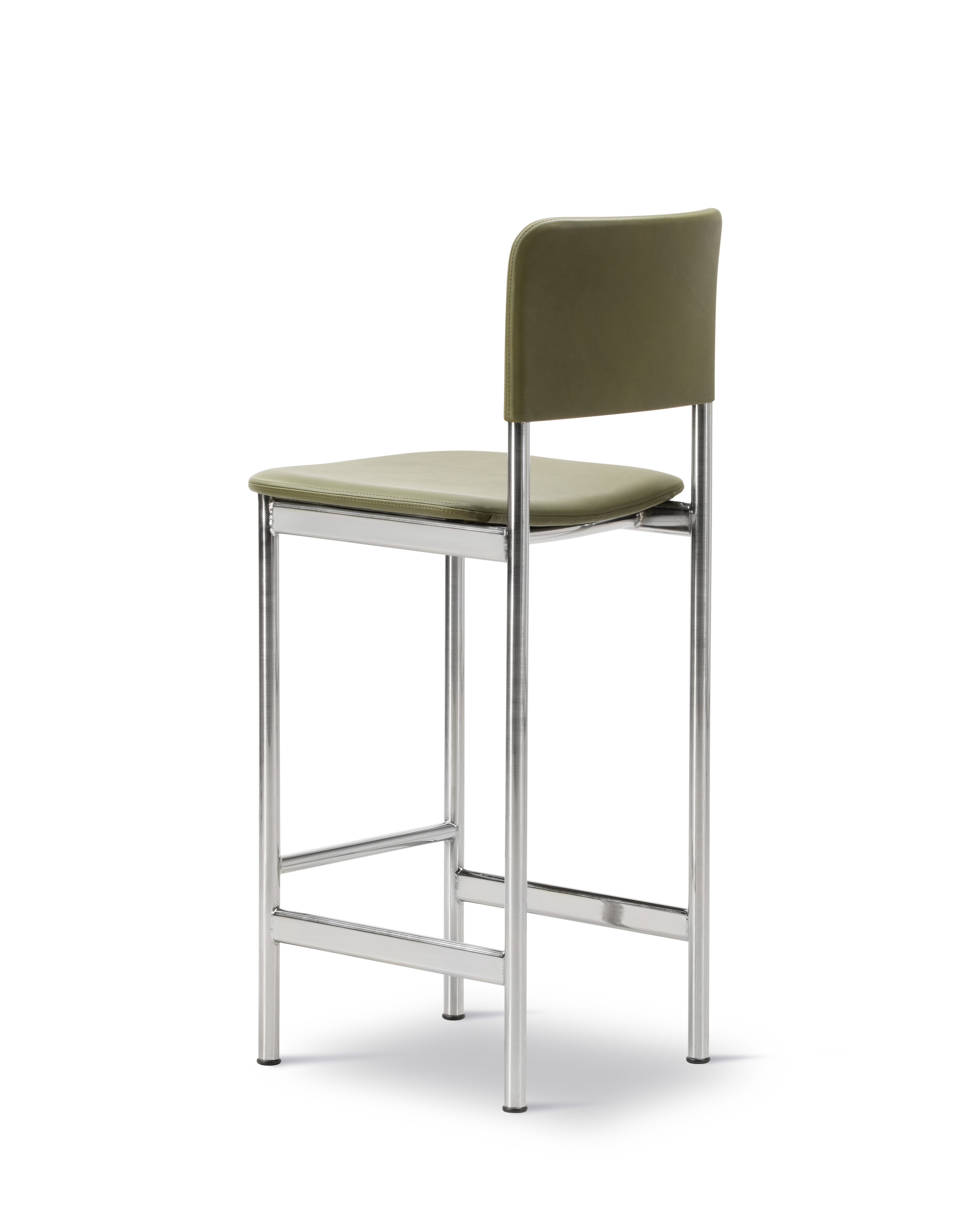 Plan Barstool - Børstet krom / Trace 8146 Olive