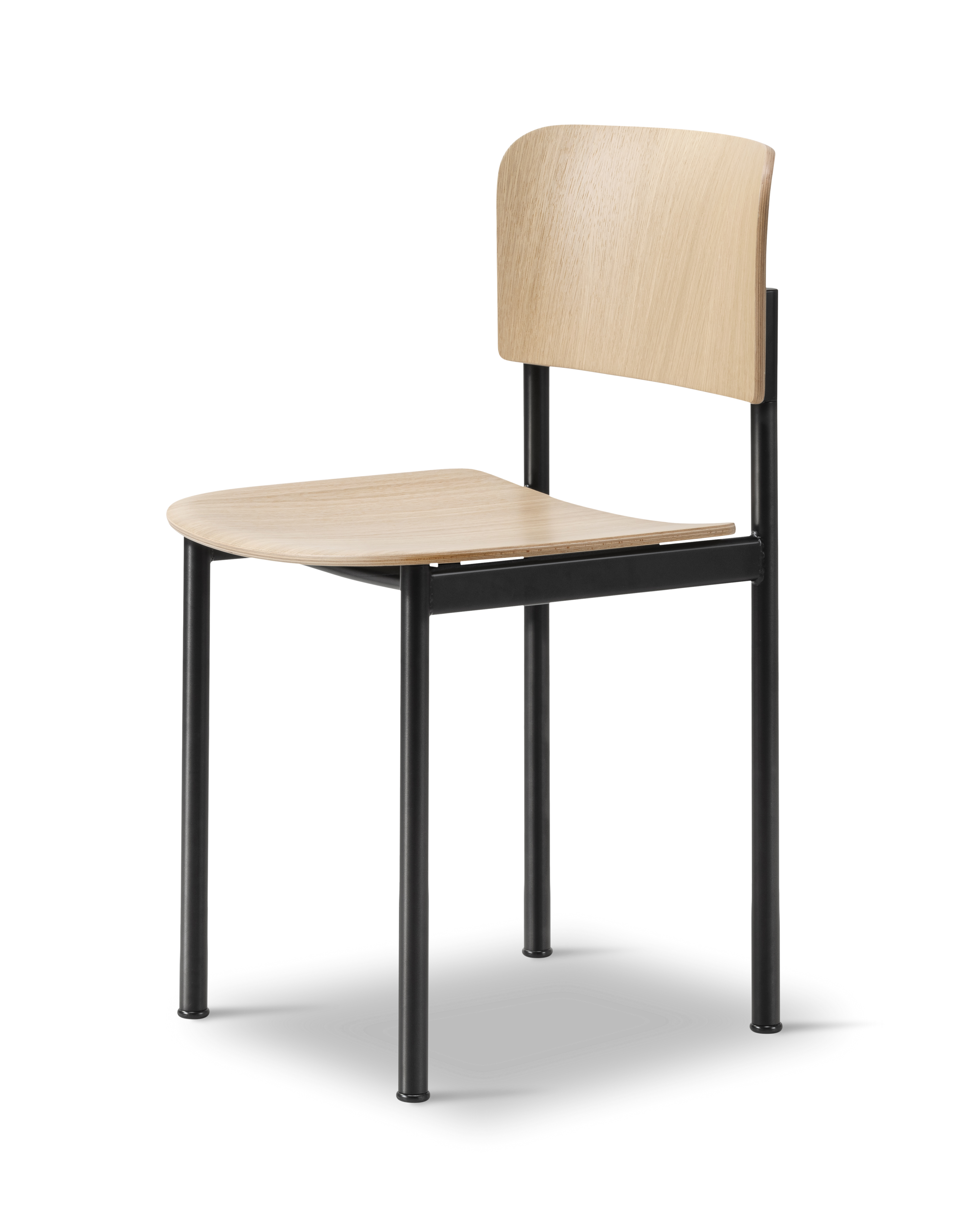 Plan Chair - Oak lacquered / Black steel frame