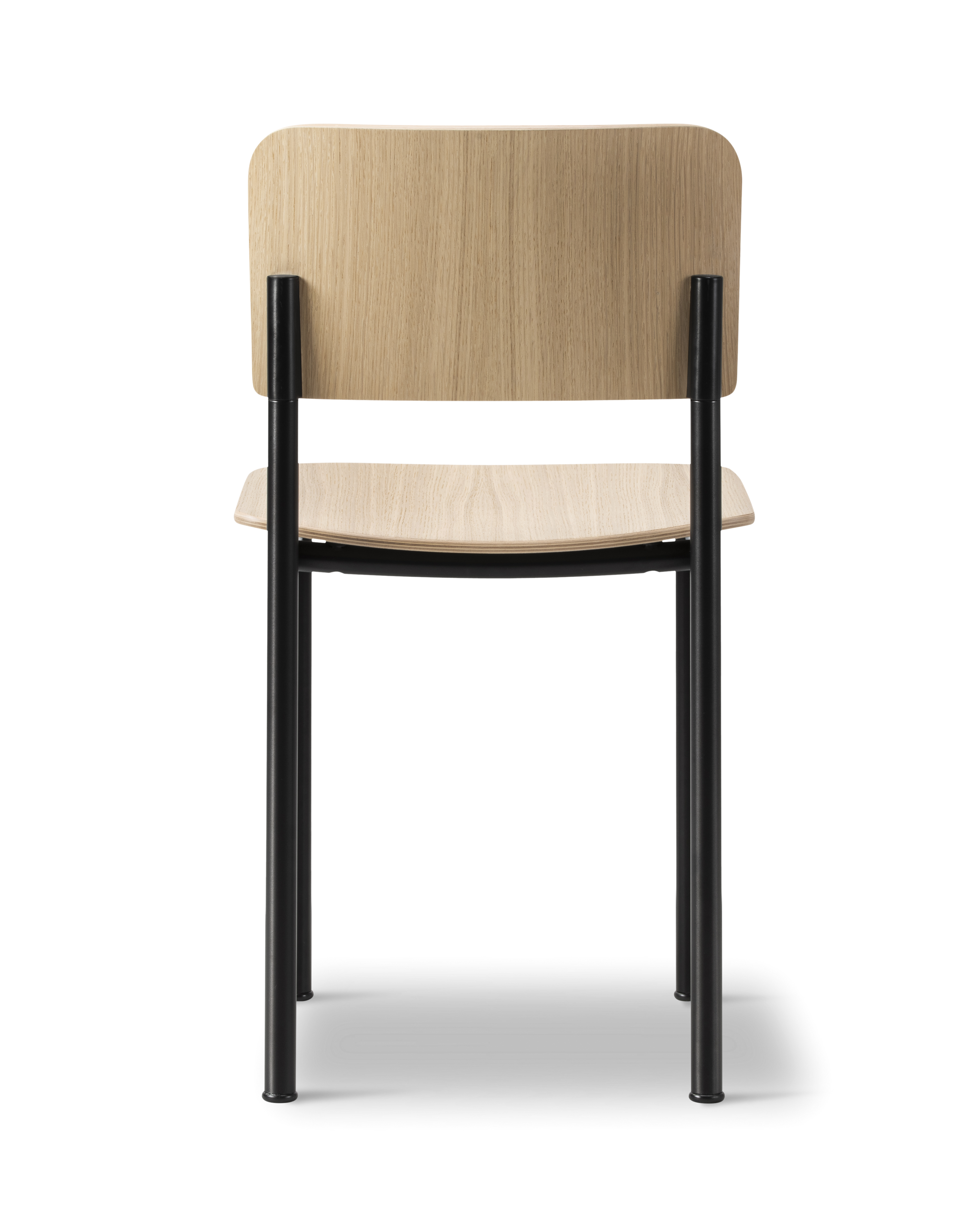 Plan Chair - Oak lacquered / Black steel frame