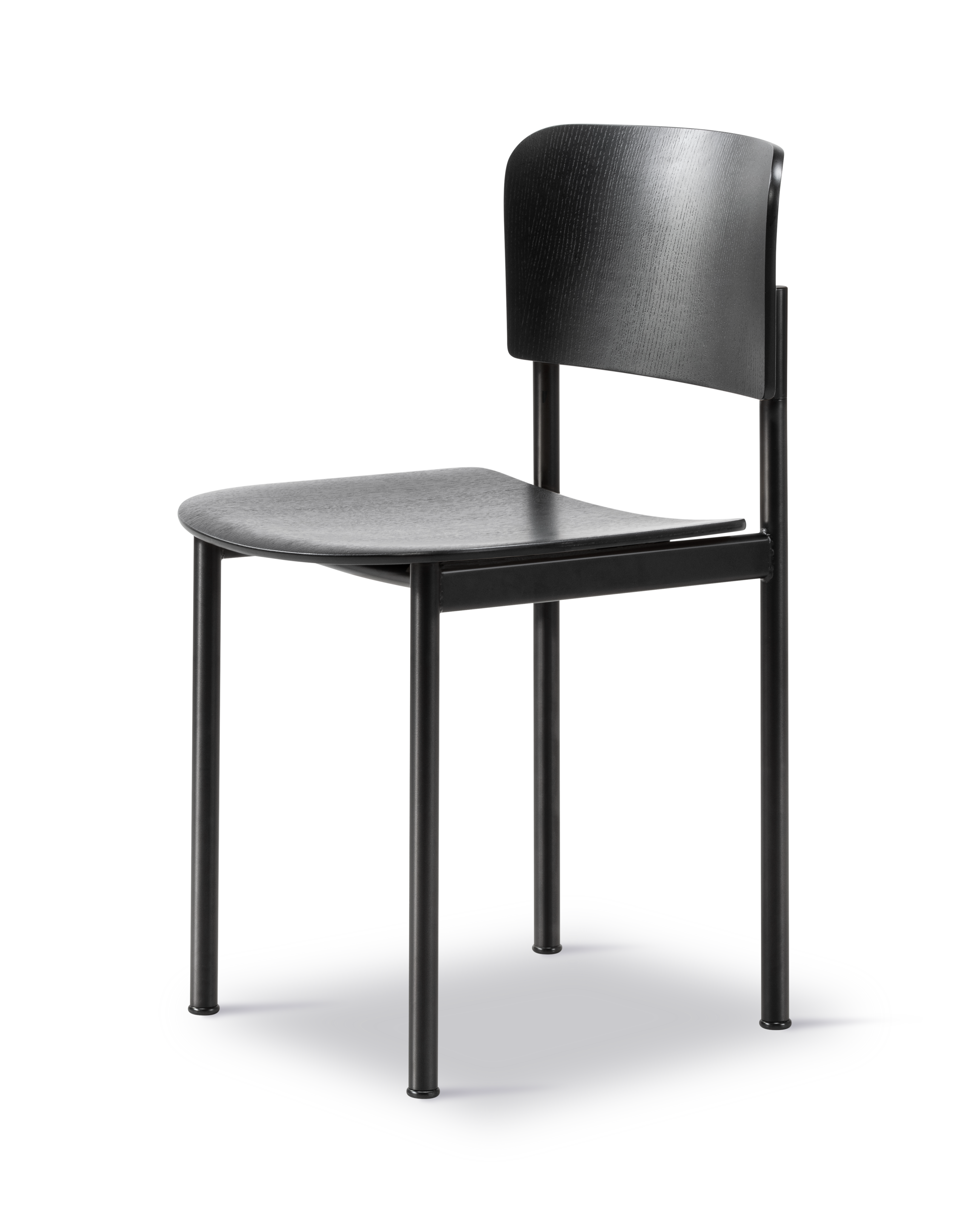 Plan Chair - Black lacquered oak / Black steel frame