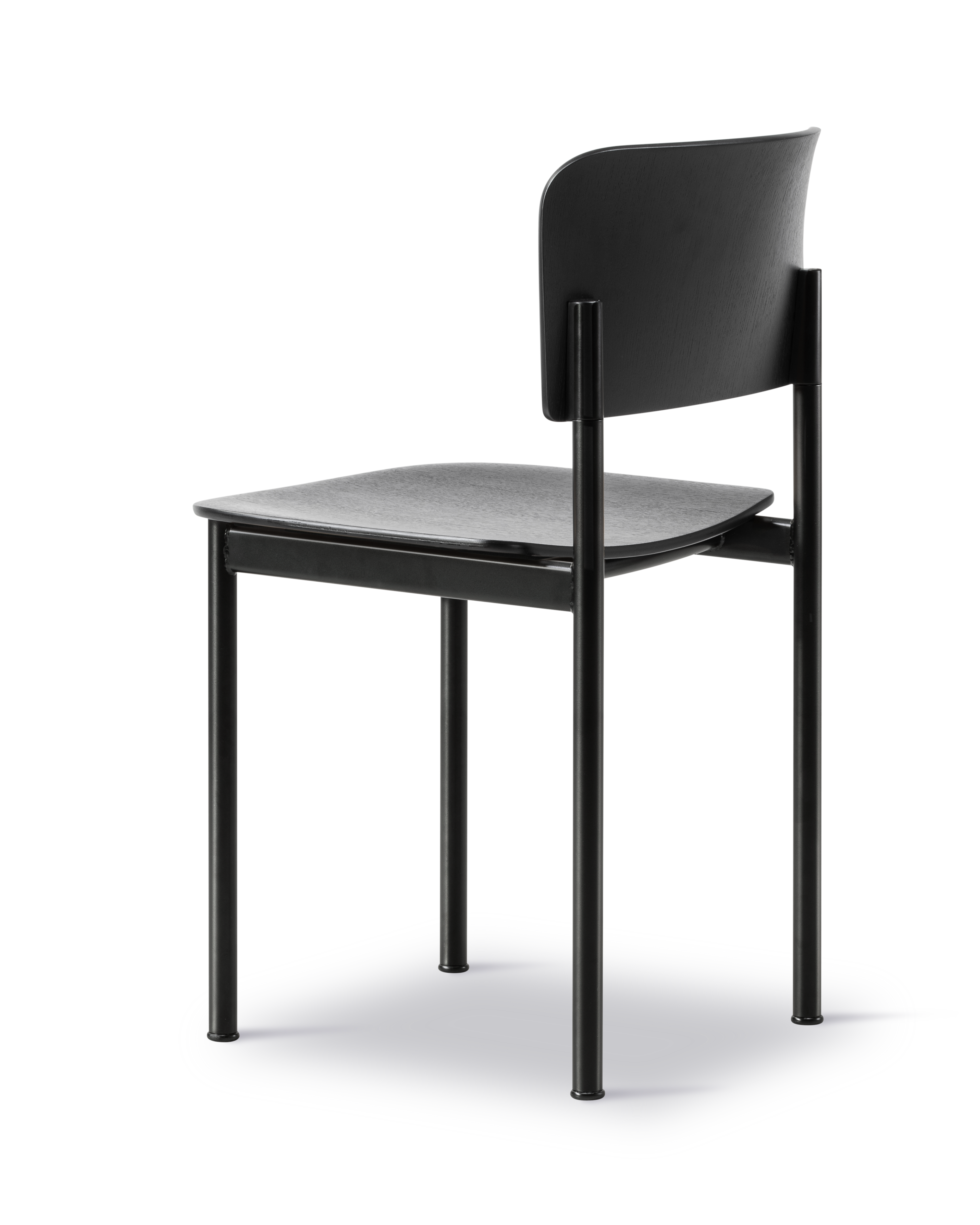 Plan Chair - Black lacquered oak / Black steel frame