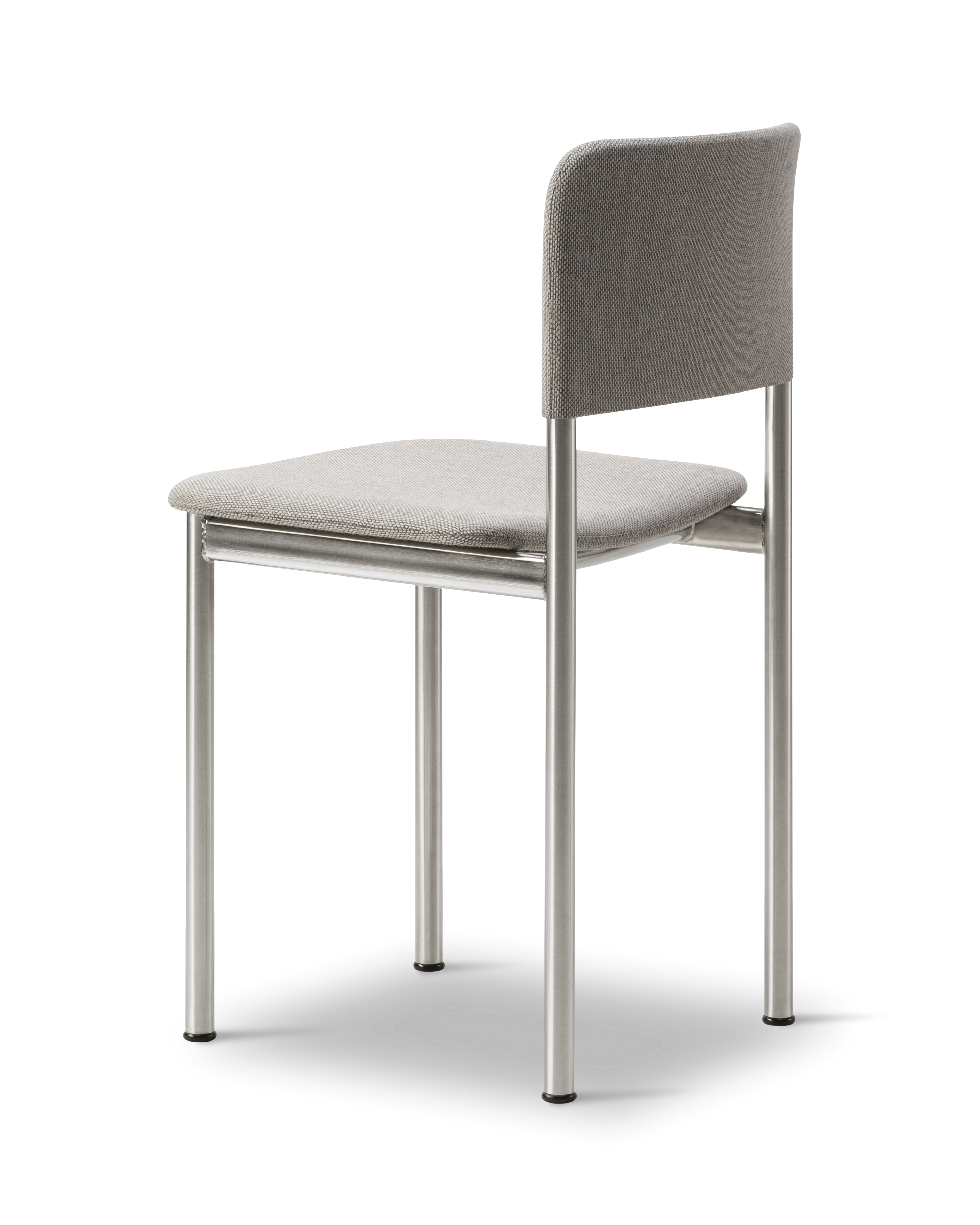 Plan Chair - Re-wool 128 / Brushed chrome steel frame