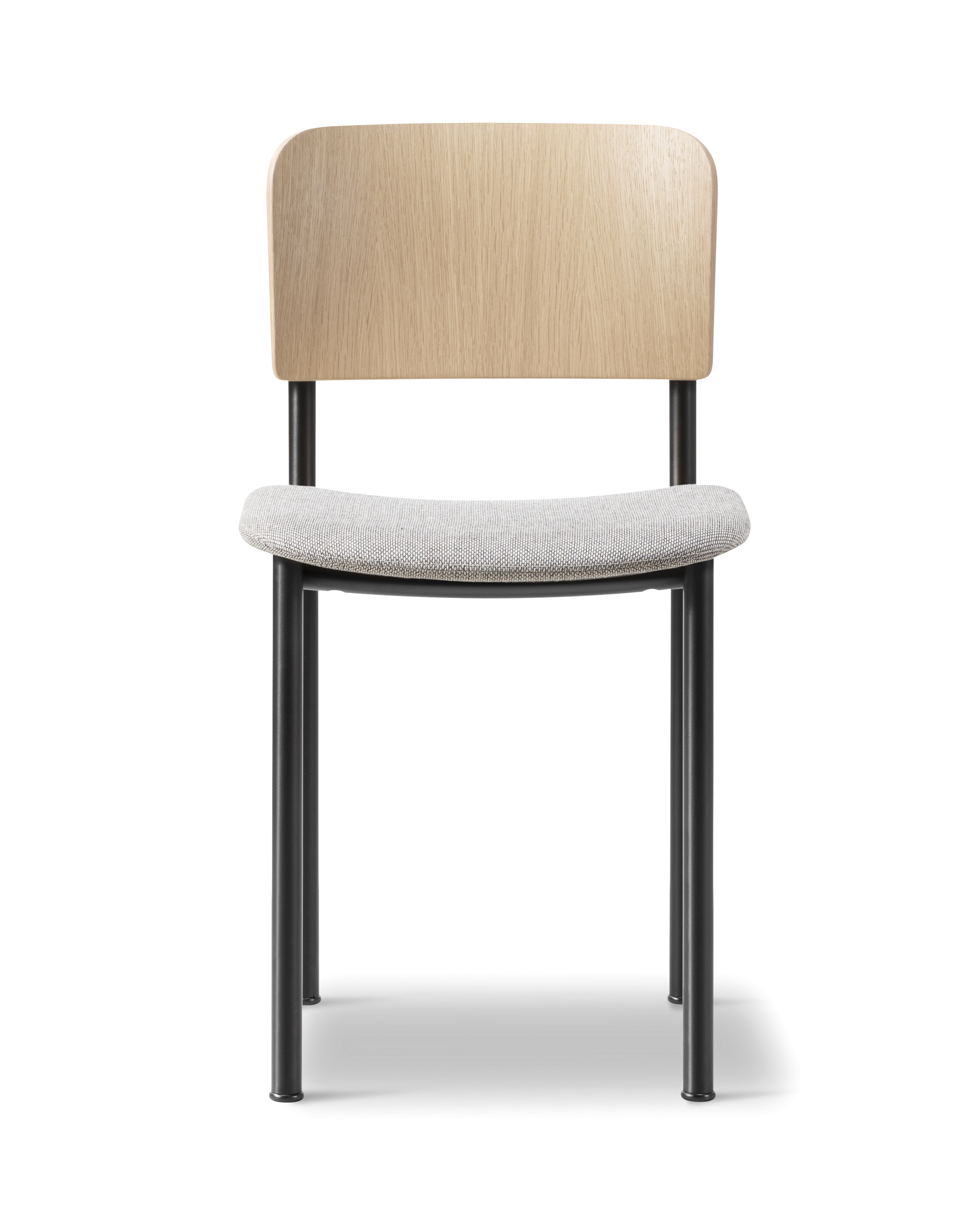 Plan Chair - Lacquered wood / Re-wool 128 / Black steel frame