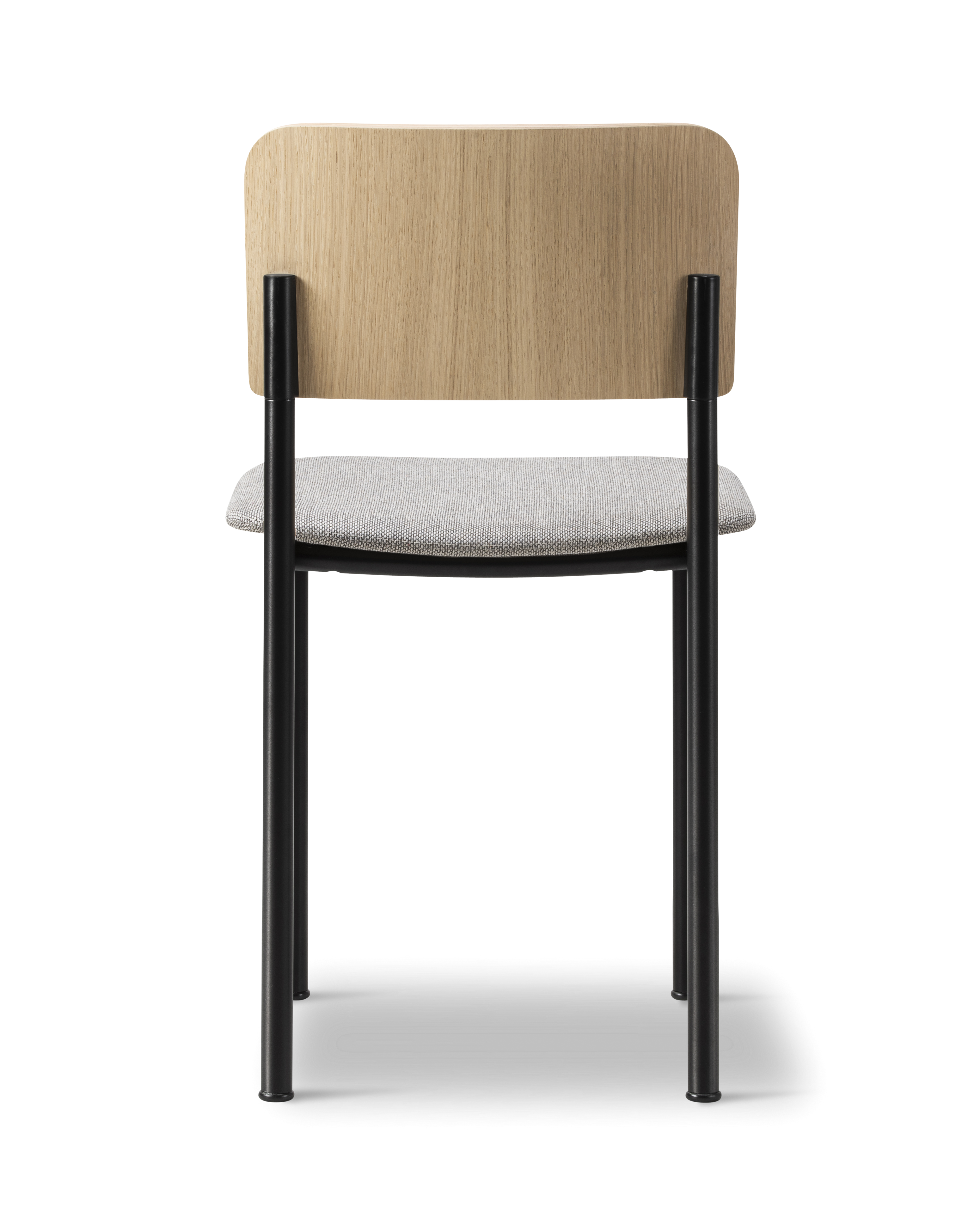 Plan Chair - Lacquered wood / Re-wool 128 / Black steel frame