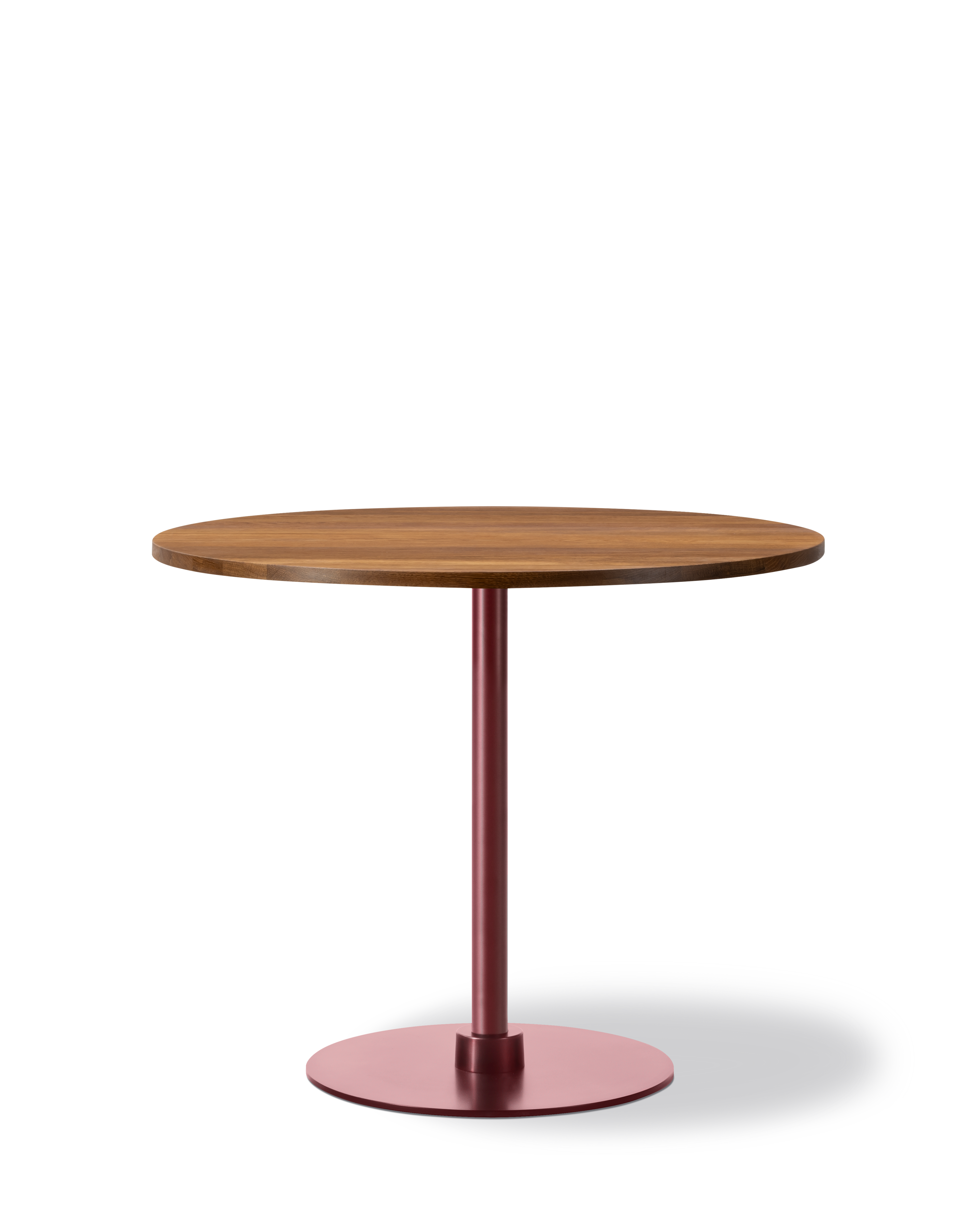 Plan Column Table - Smoked oak oil / Bourdeaux (Height 73 cm)