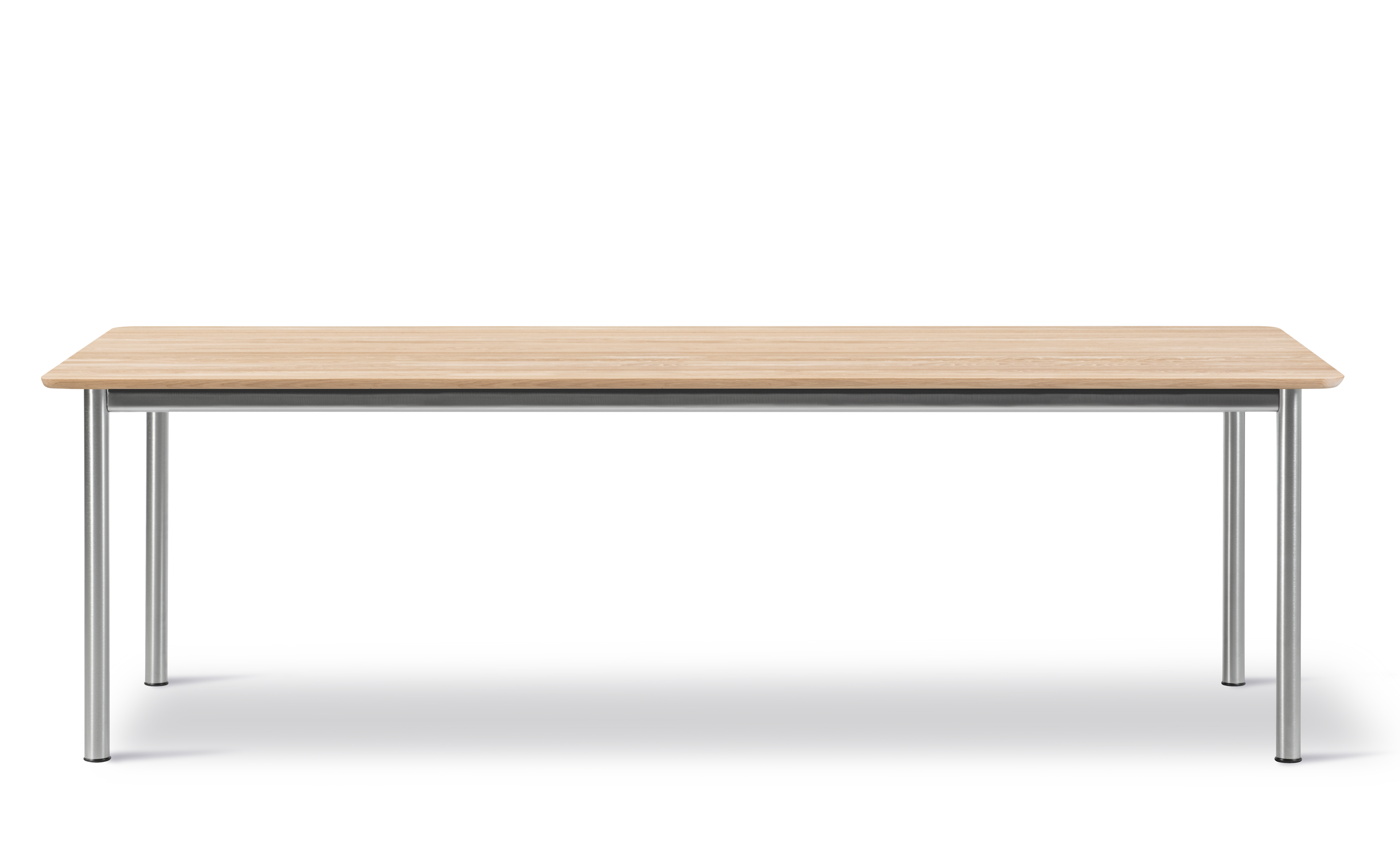 Plan Table - Oak light oil / Brushed steel frame