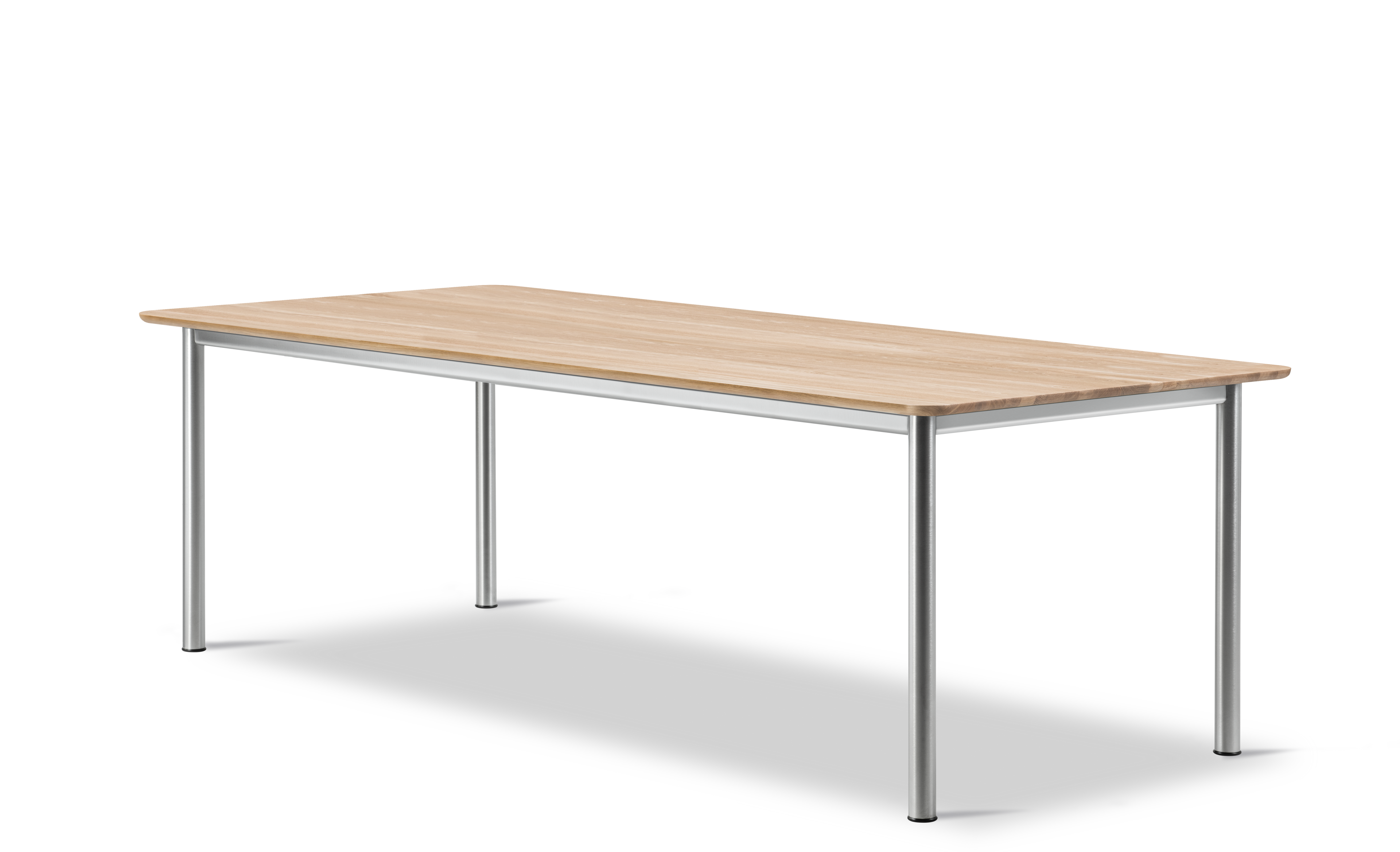 Plan Table - Oak light oil / Brushed steel frame