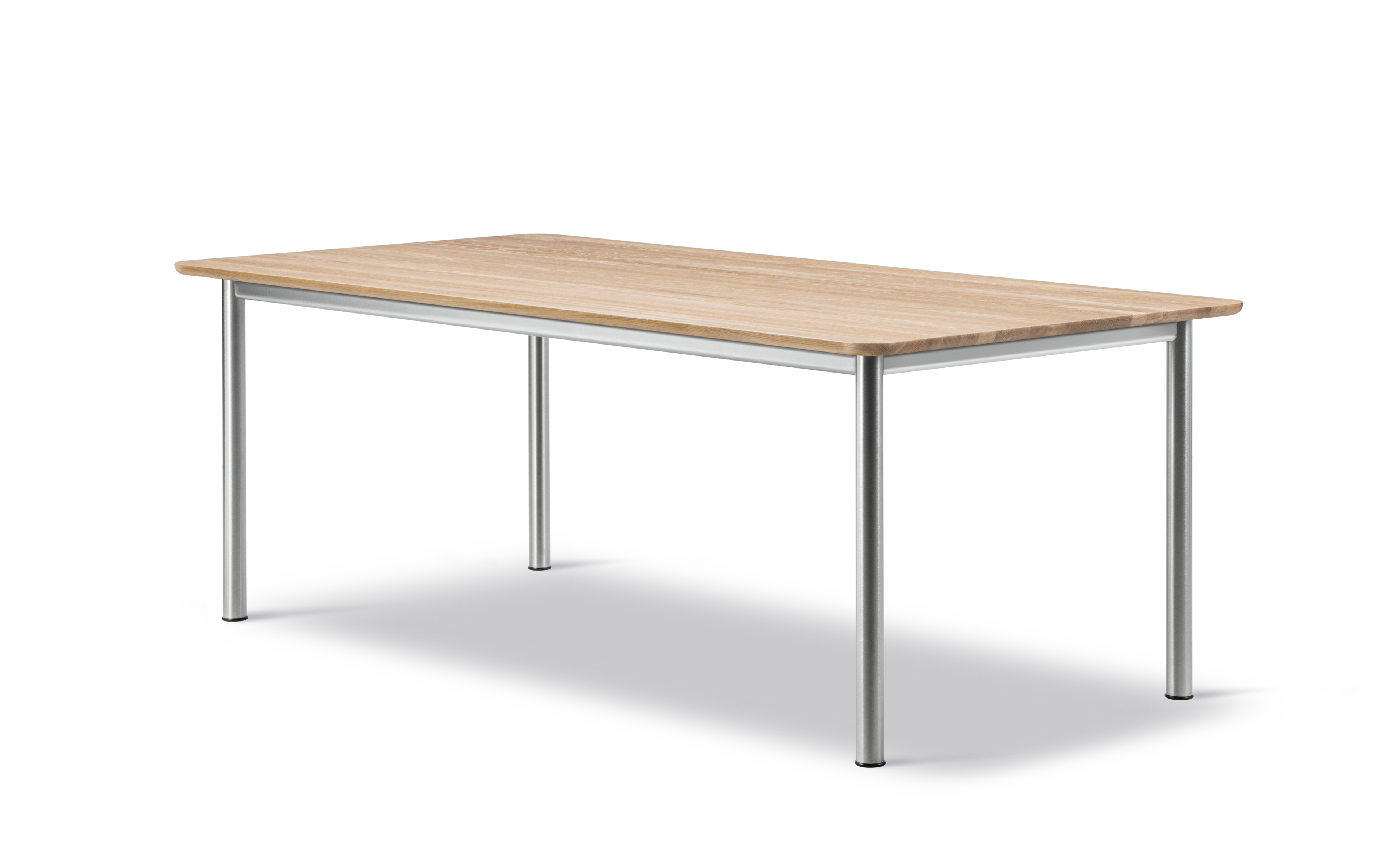 Plan Table - Oak light oil / Brushed chrome frame