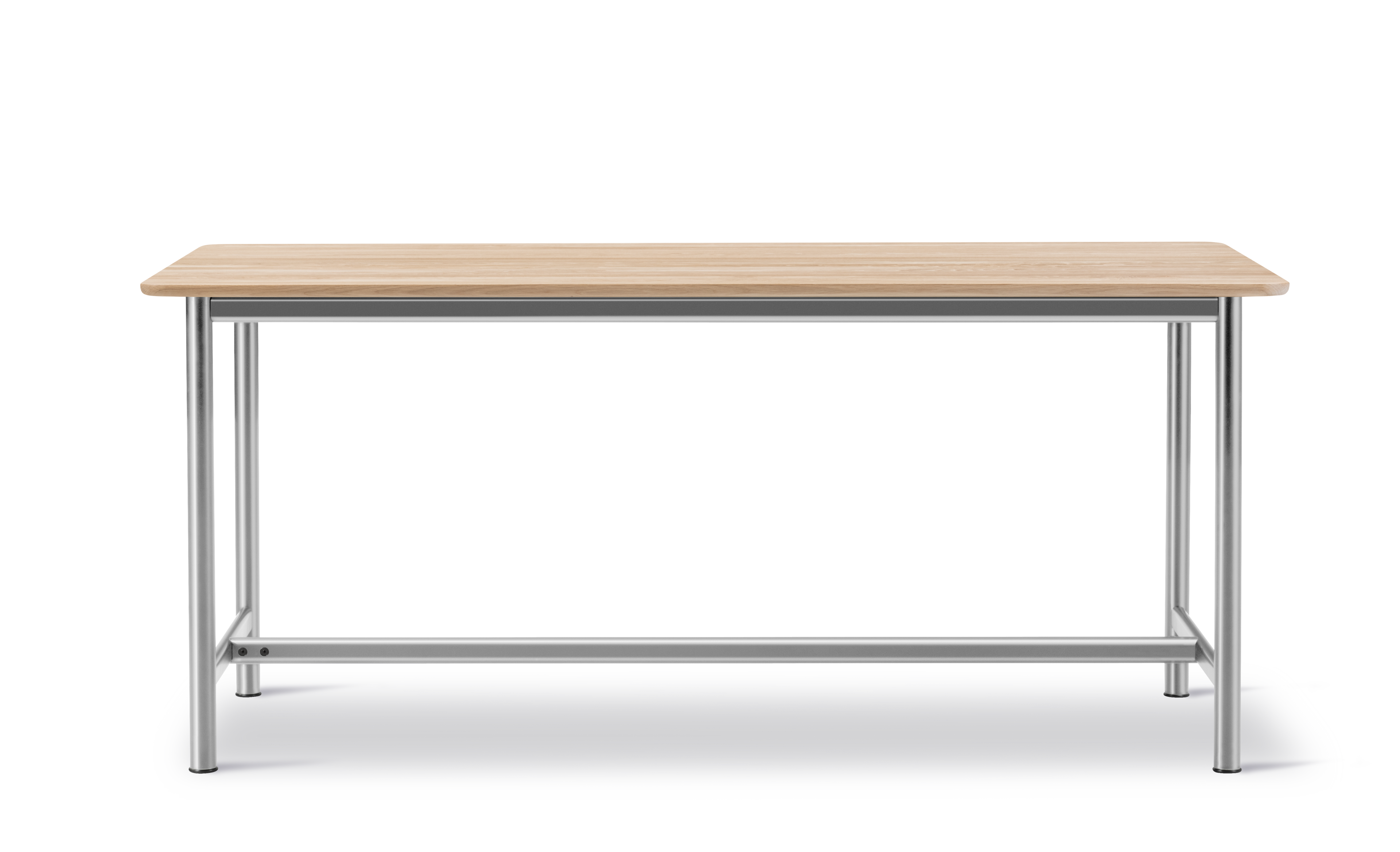 Plan Table - Oak light oil / Brushed chrome frame (height 95 cm)