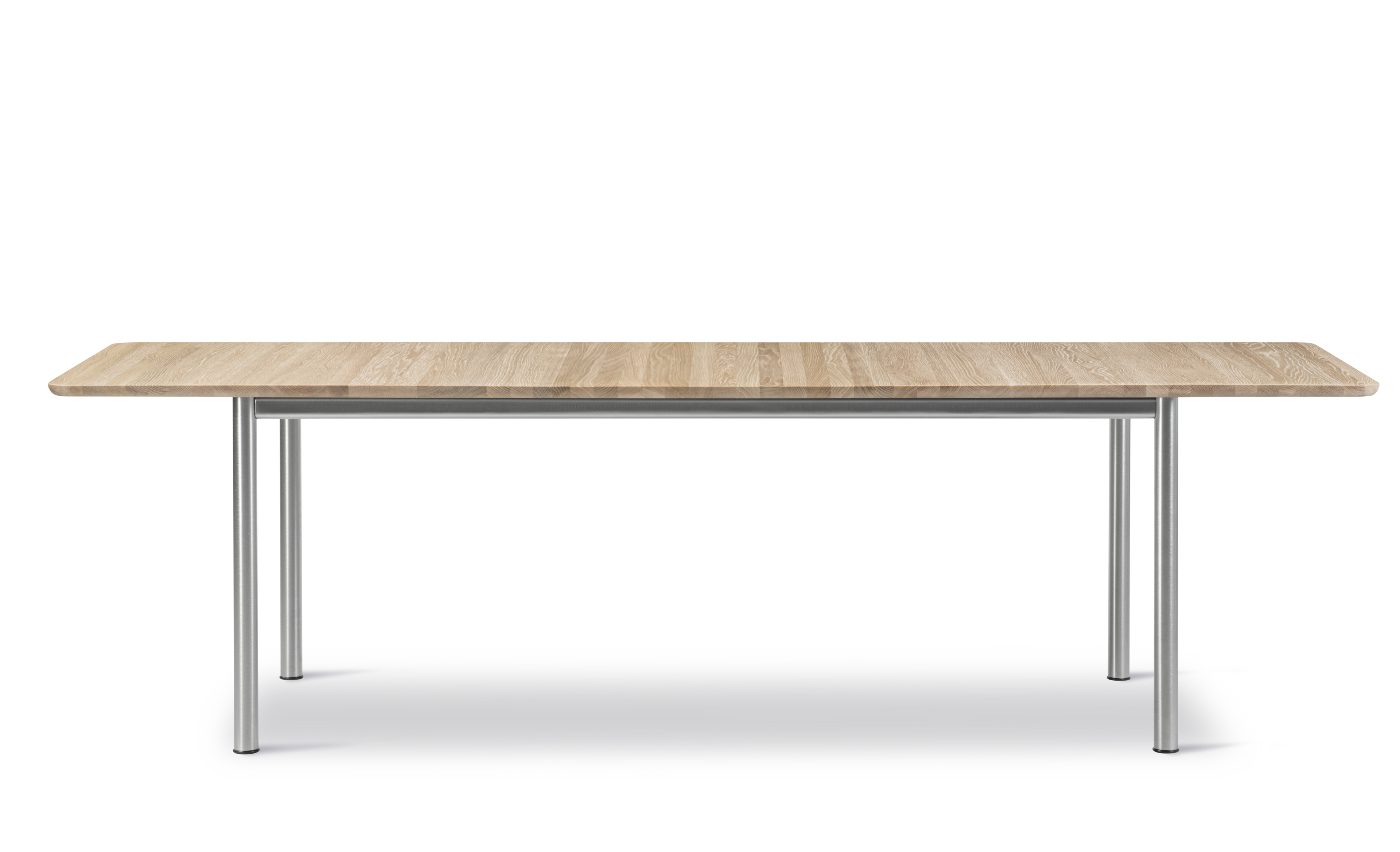 Plan Table Extendable - Oak light oil / Brushed steel frame