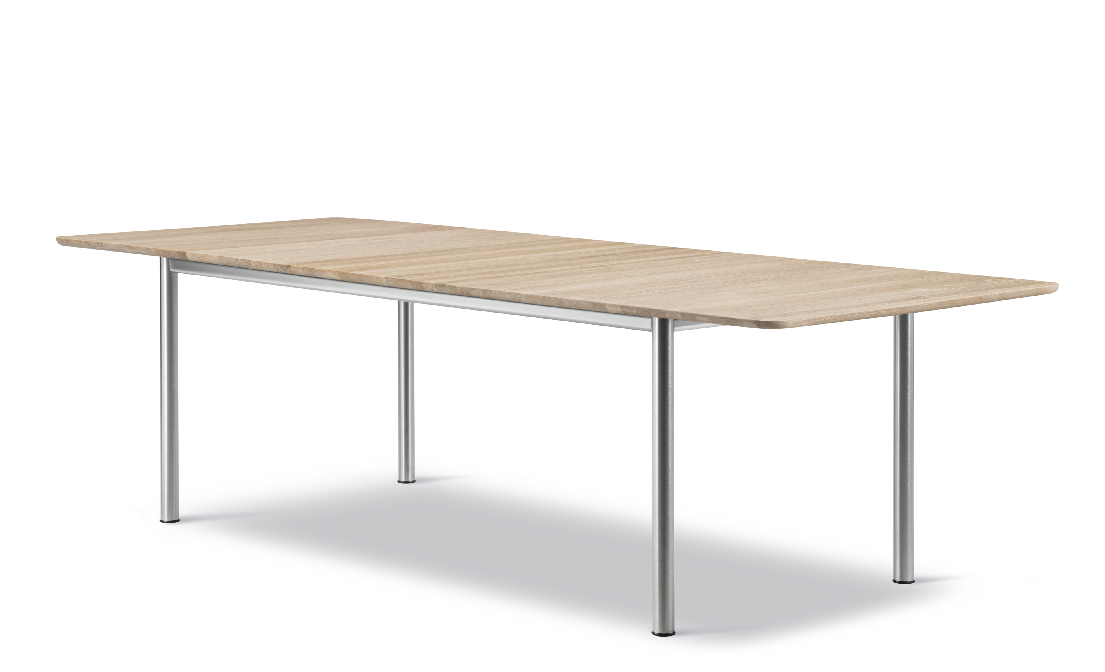 Plan Table Extendable - Oak light oil / Brushed steel frame