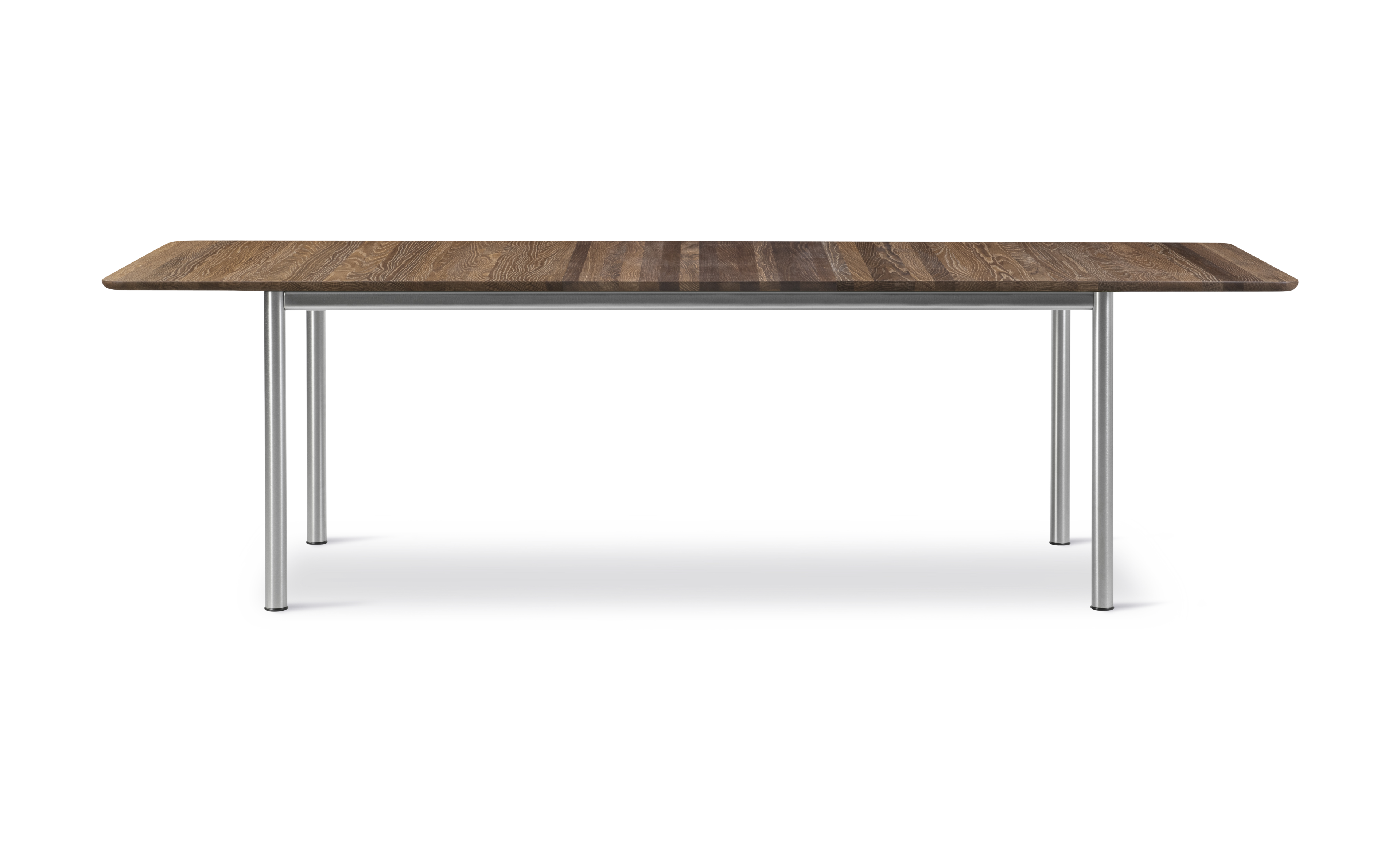 Plan Table Extendable - Smoked oak / Brushed chrome frame