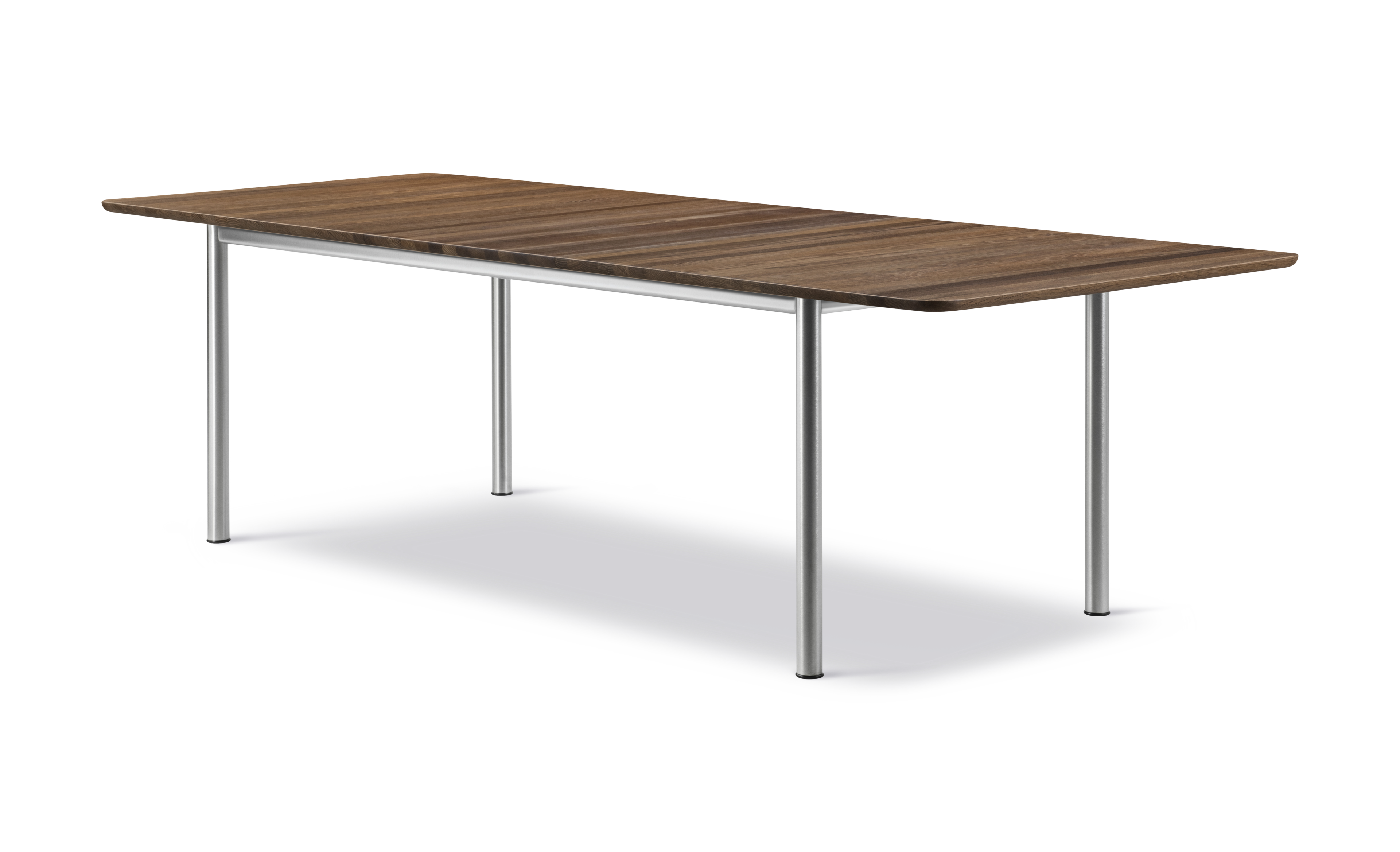 Plan Table Extendable - Smoked oak / Brushed chrome frame