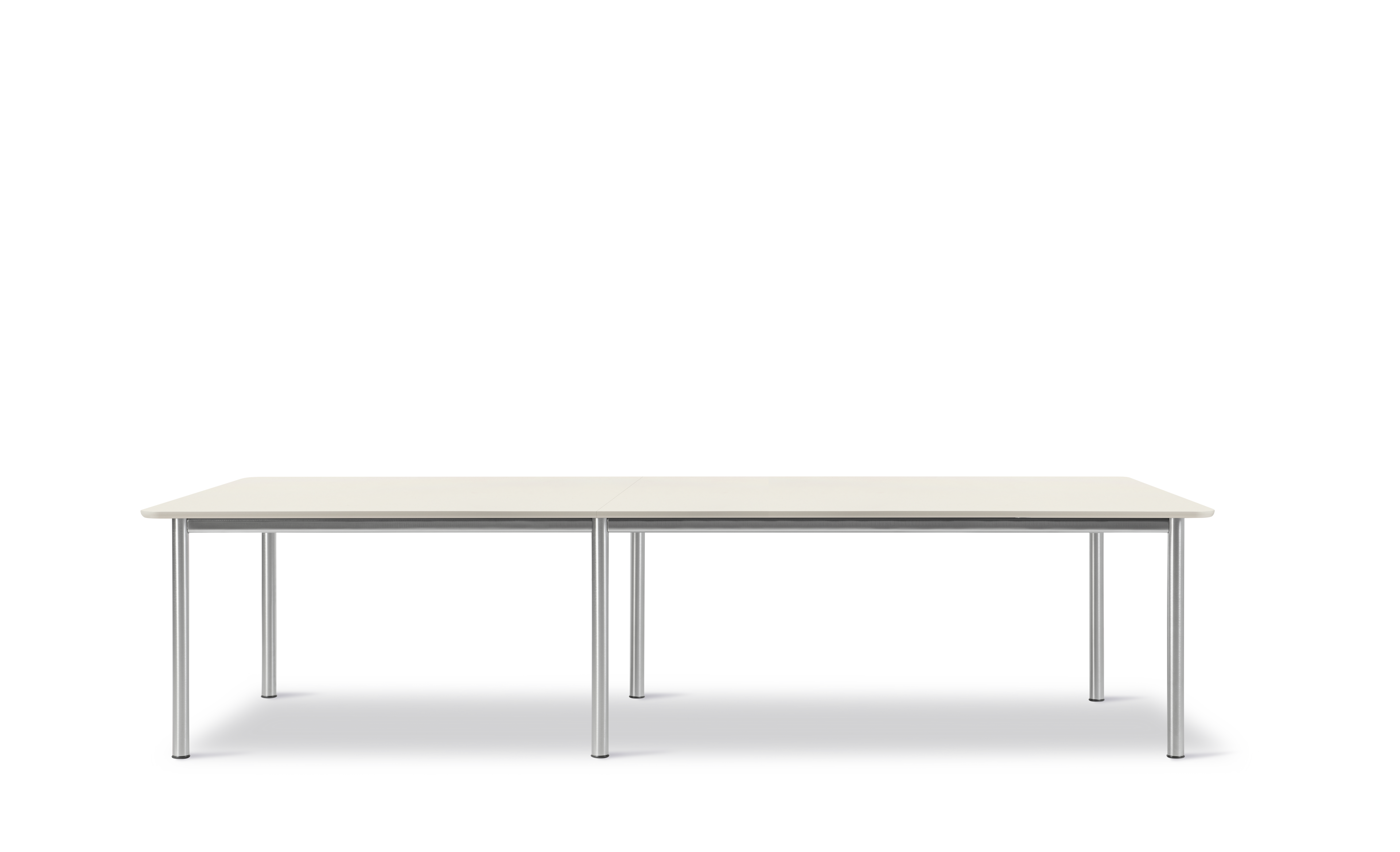 Plan Table Modular (configuration C) - Really Cotton Cream / Brushed steel frame