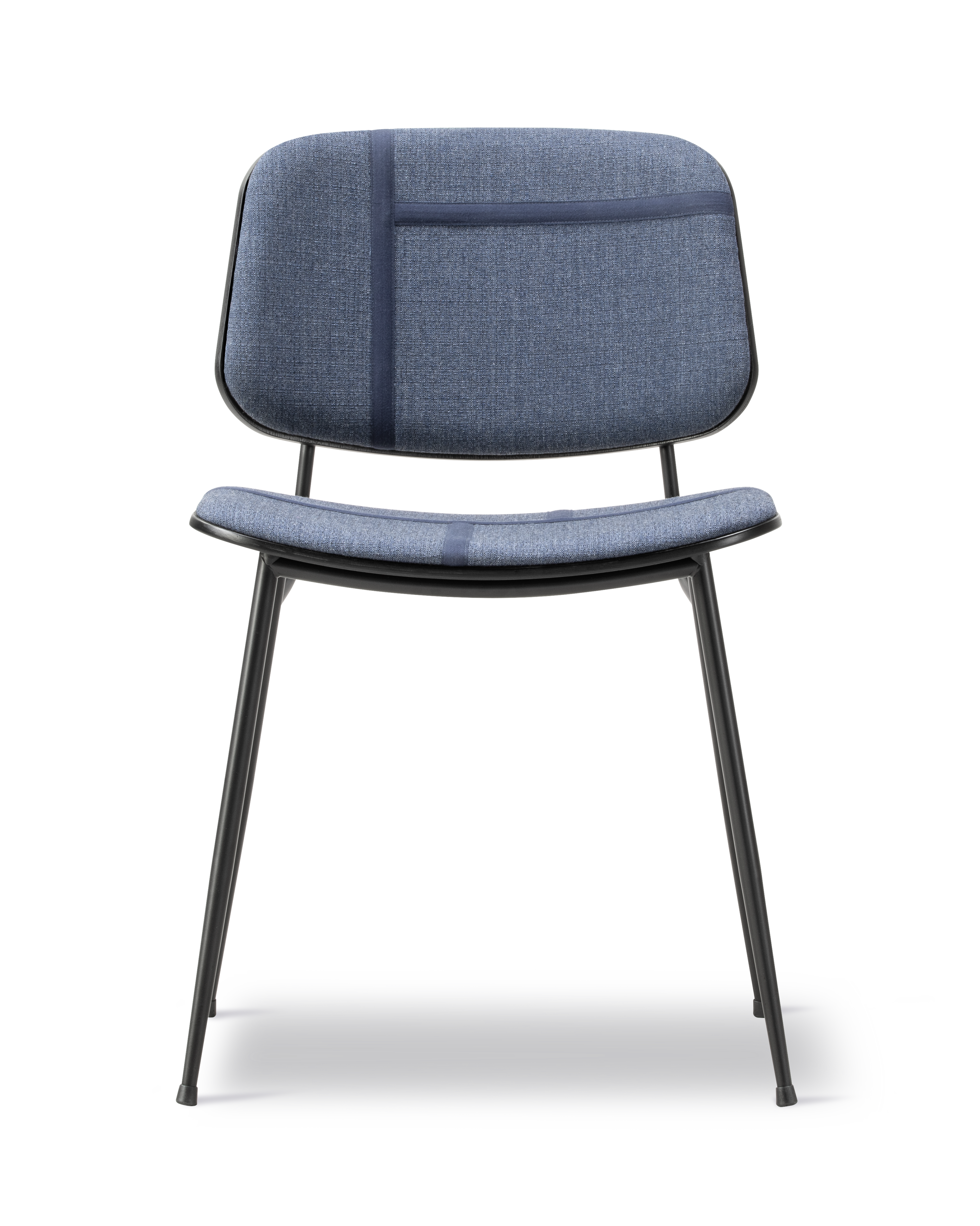 Søborg Chair - Sheworks Ribbon Blue Notes / Black lacquered oak / Black frame