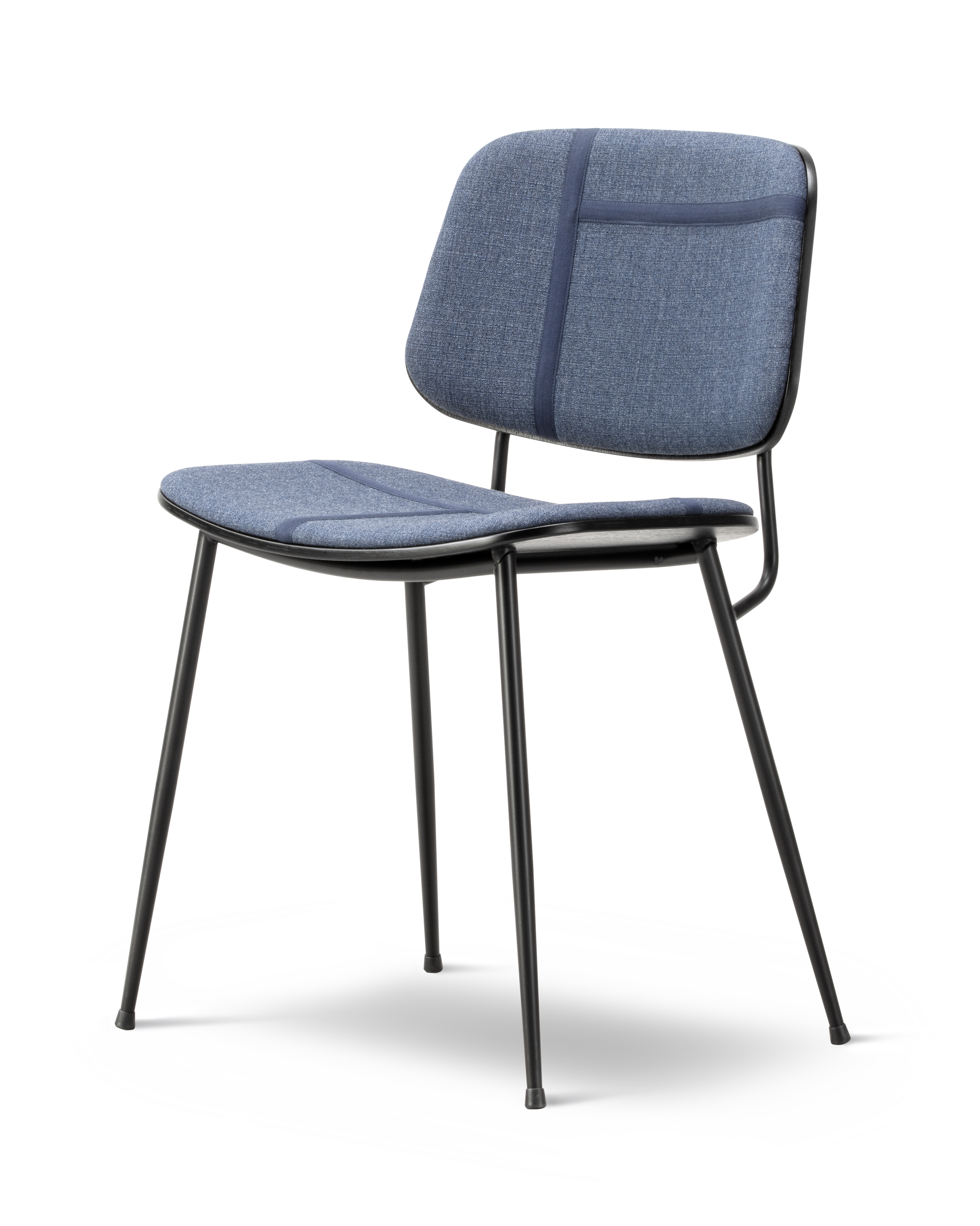 Søborg Chair - Sheworks Ribbon Blue Notes / Sortlakeret eg / Sort stel