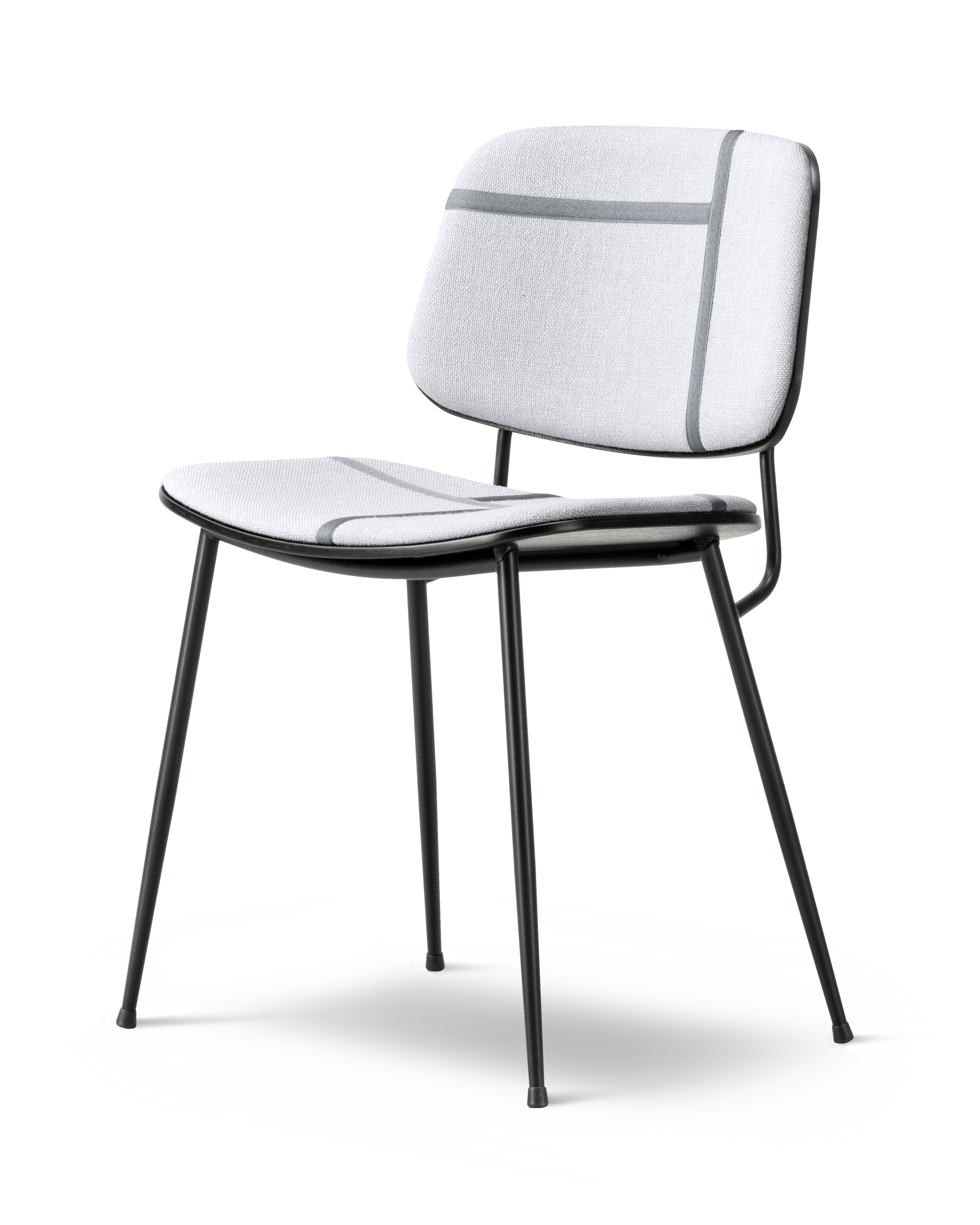 Søborg Chair - Sheworks Ribbon Cool Grey / Black lacquered oak / Black frame