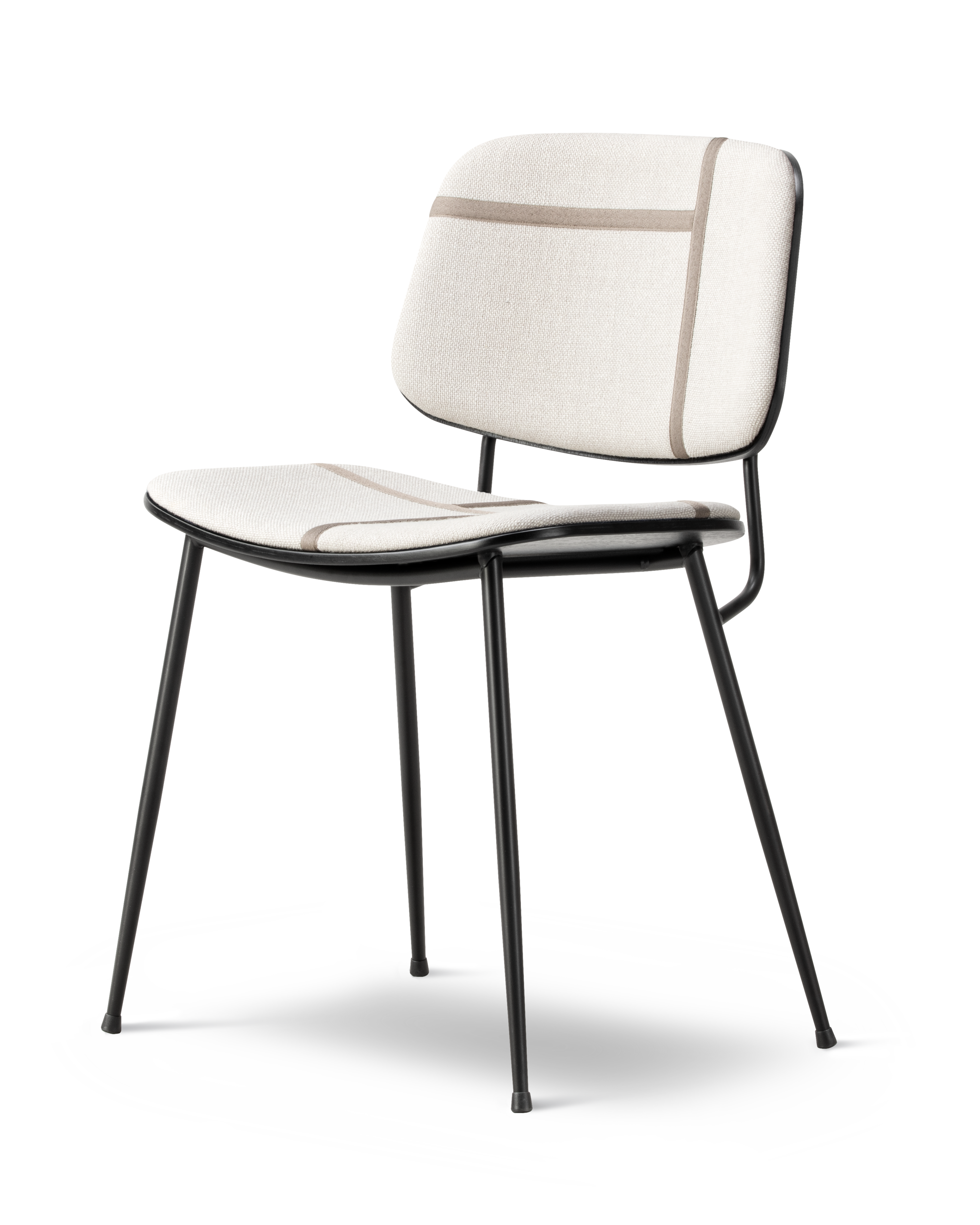 Søborg Chair - Sheworks Ribbon Sand / Black lacquered oak / Black frame