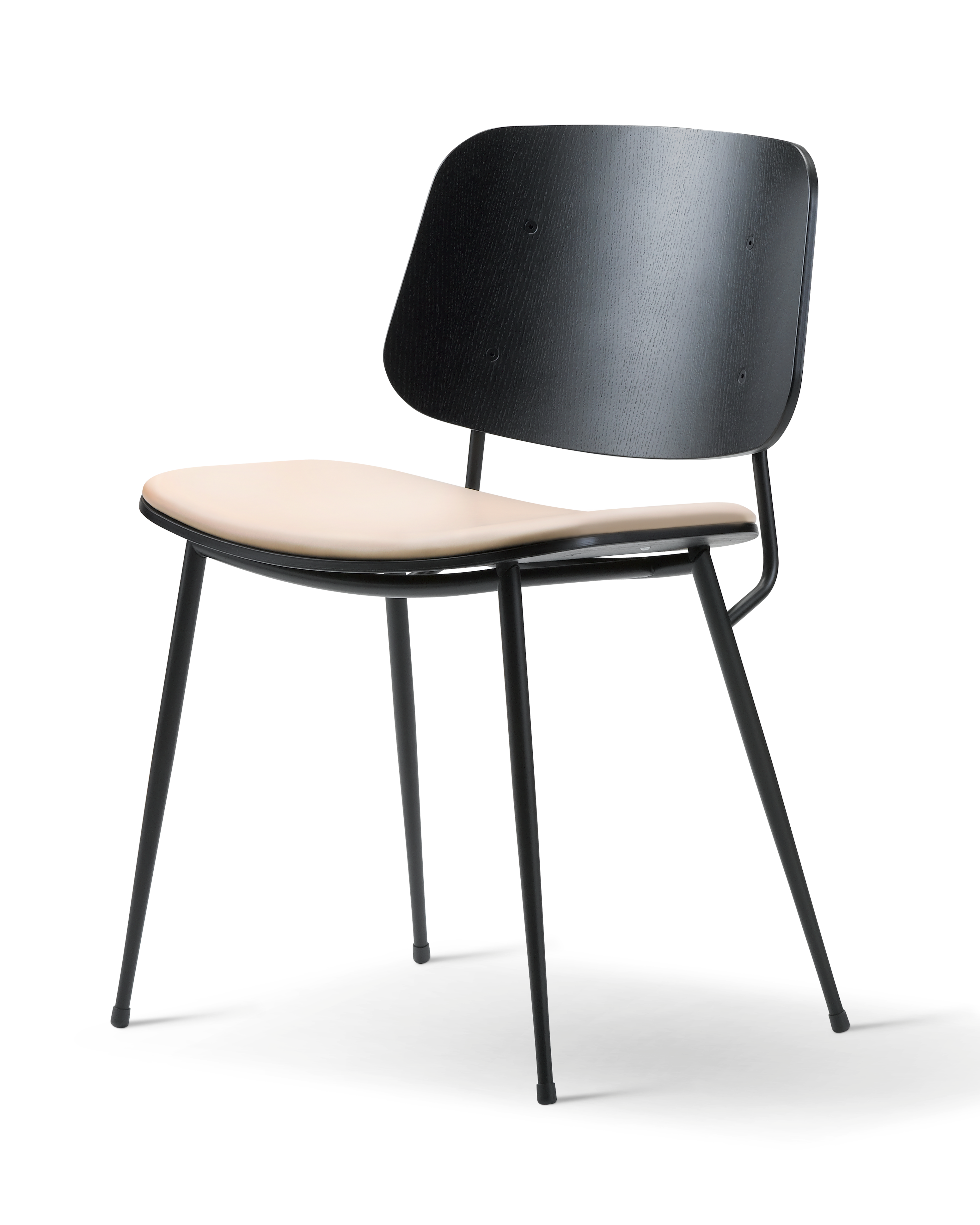 Søborg Chair - Leather 90 Vegeta / Sortlakeret Eg