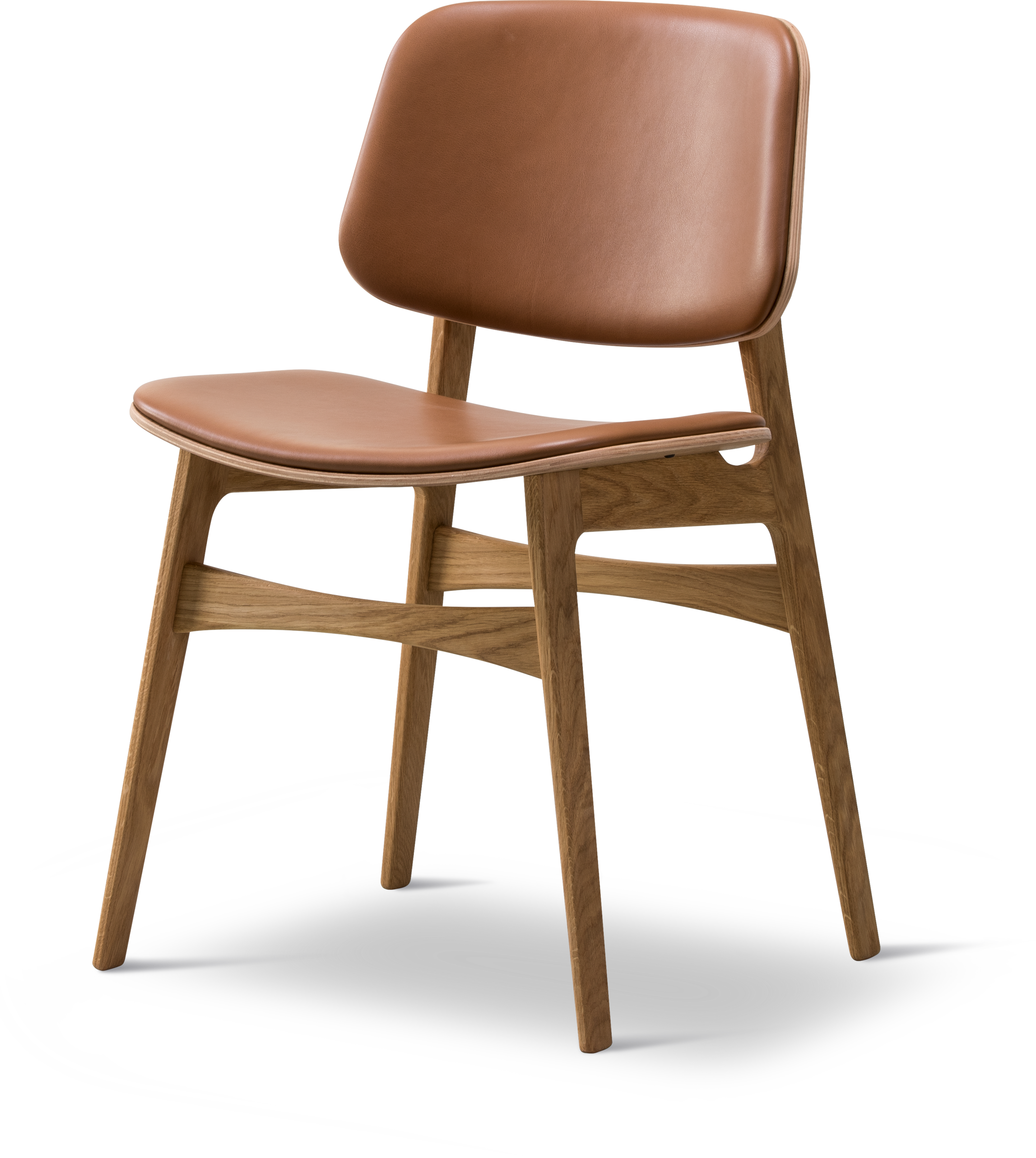Søborg Chair - Leather 91 Nutshell / Oak oil